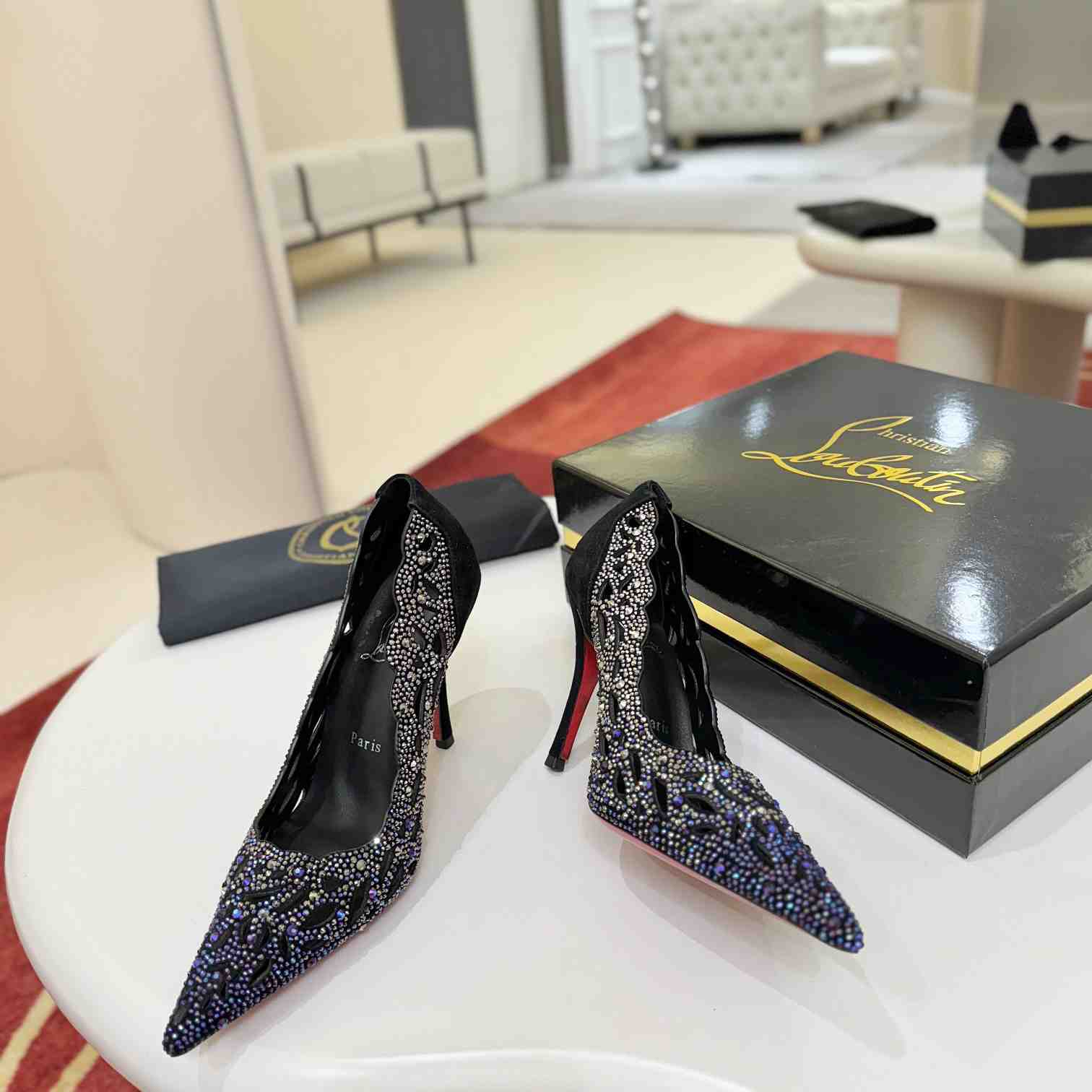 Christian Louboutin Lasera Strass Pump 100 mm  - DesignerGu