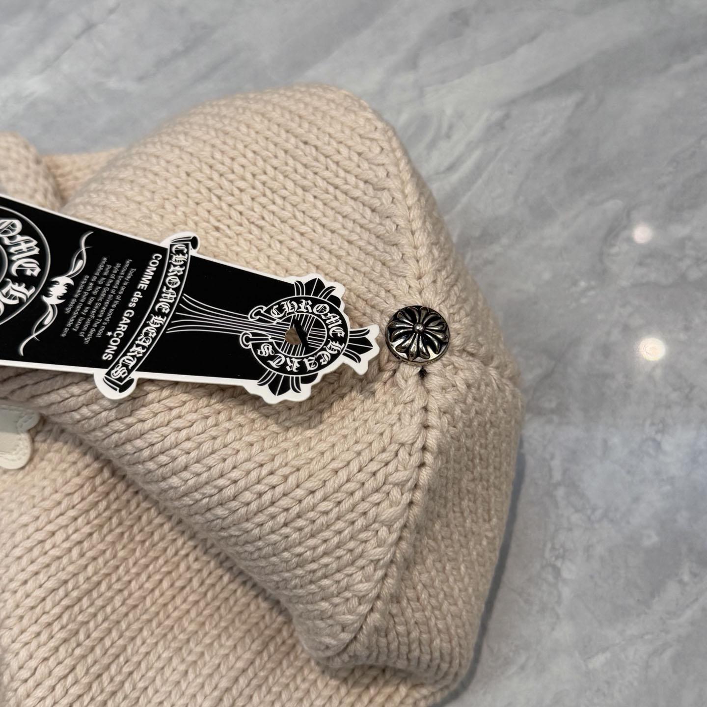 Chrome Heart Cross Patch Knit Beanie - DesignerGu