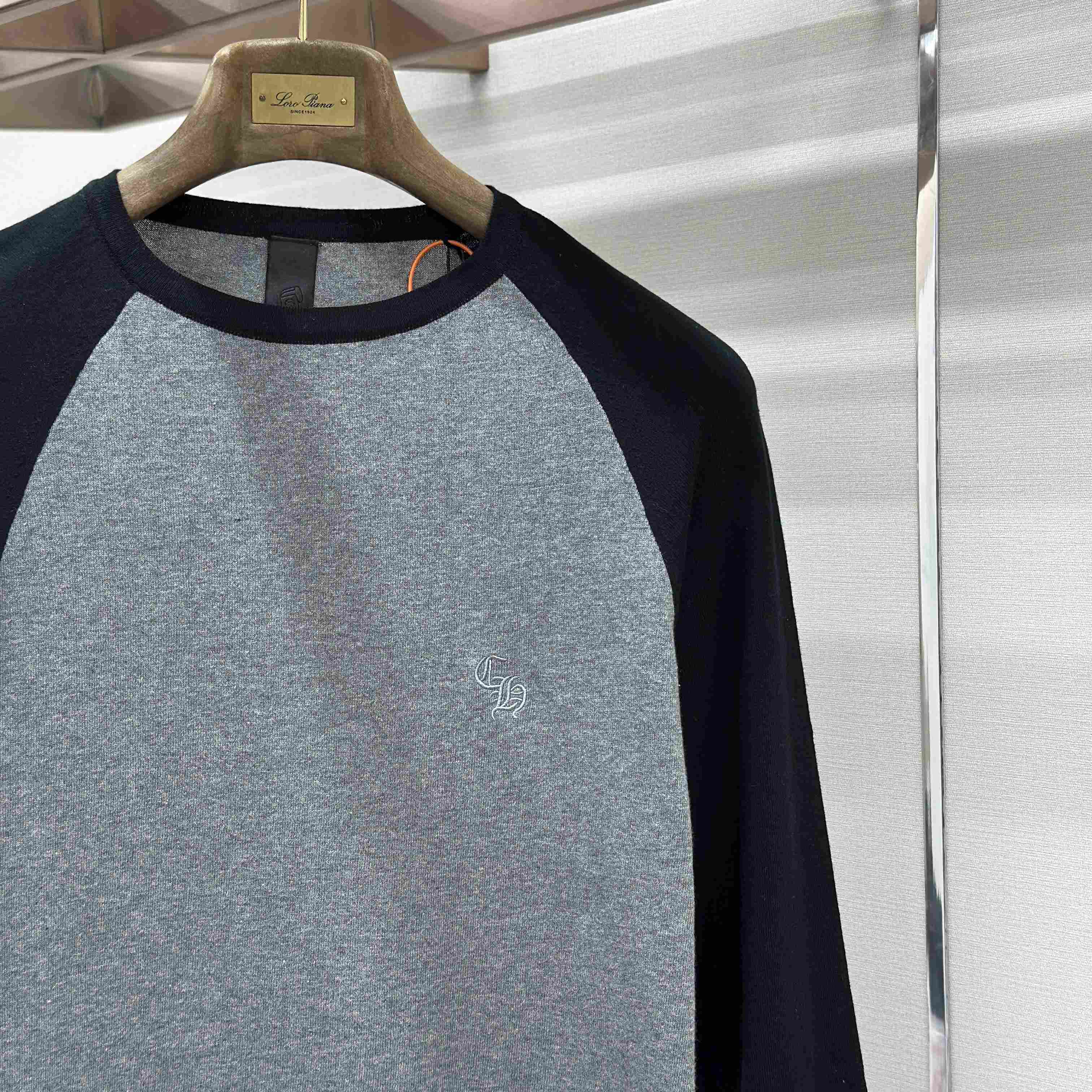 Chrome Hearts Cross Patch Embroidered Silk Raglan Black Long Sleeve Tee - DesignerGu