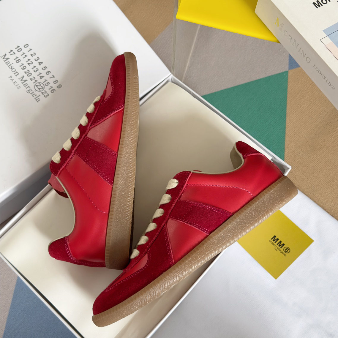 Maison Margiela  Red Replica Sneakers - DesignerGu