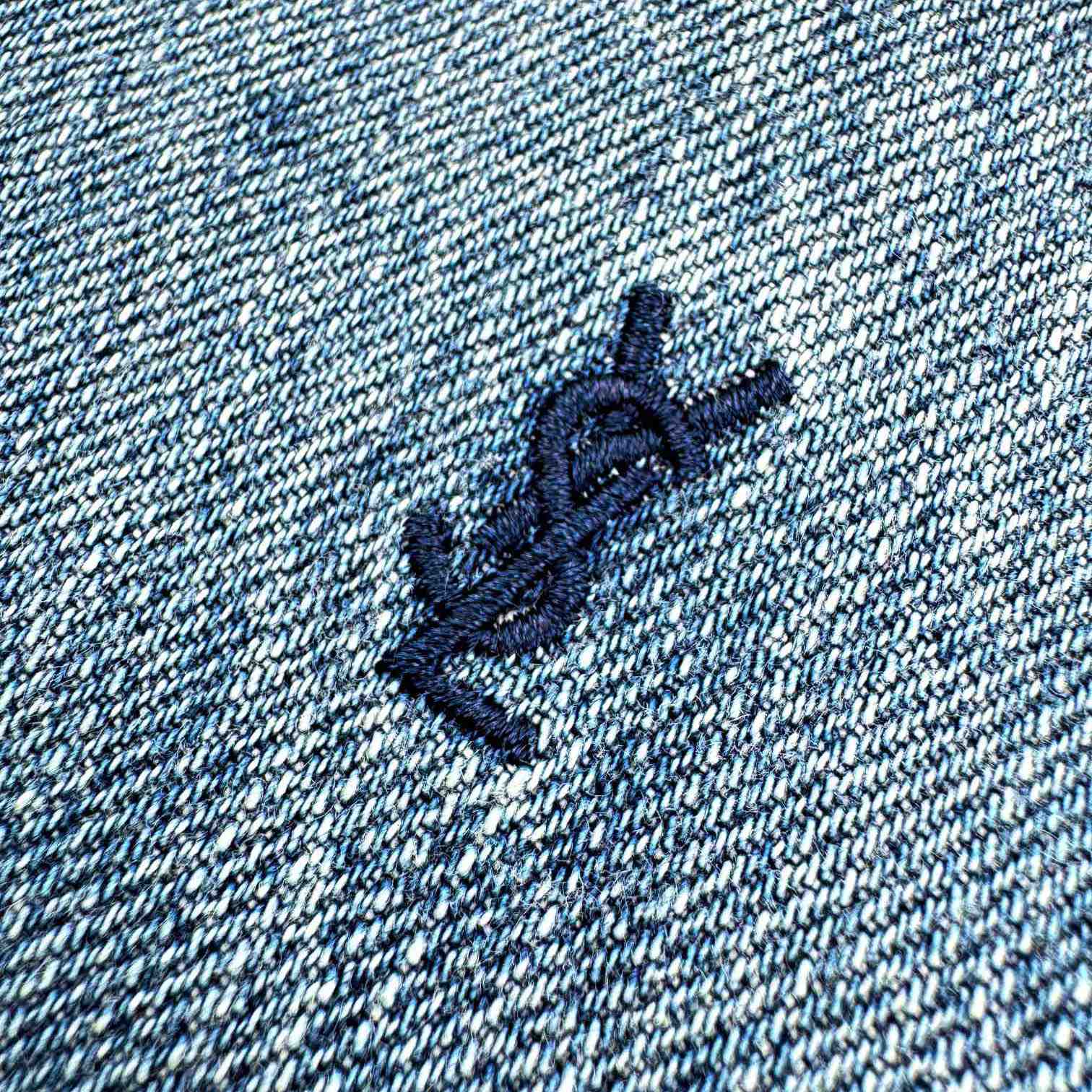 Saint Laurent Cassandre Overshirt In Trouville Beach Blue Denim - DesignerGu
