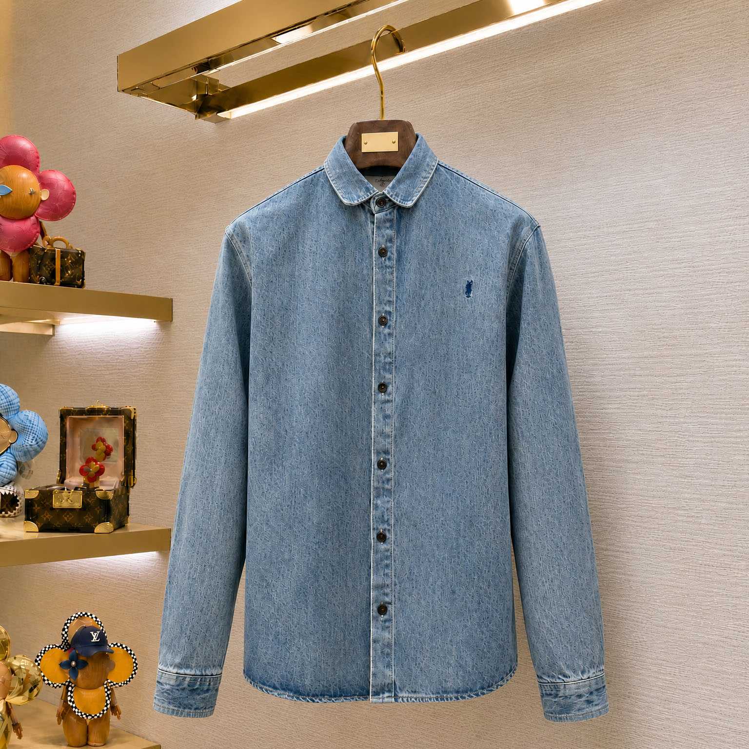 Saint Laurent Cassandre Overshirt In Trouville Beach Blue Denim - DesignerGu