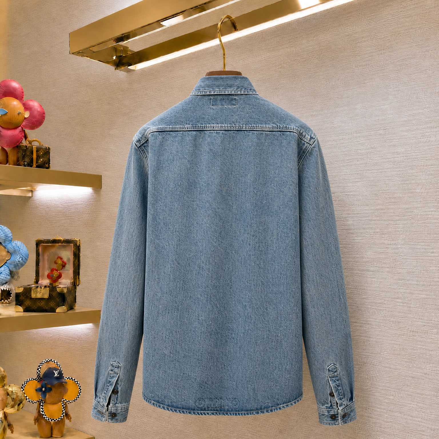 Saint Laurent Cassandre Overshirt In Trouville Beach Blue Denim - DesignerGu
