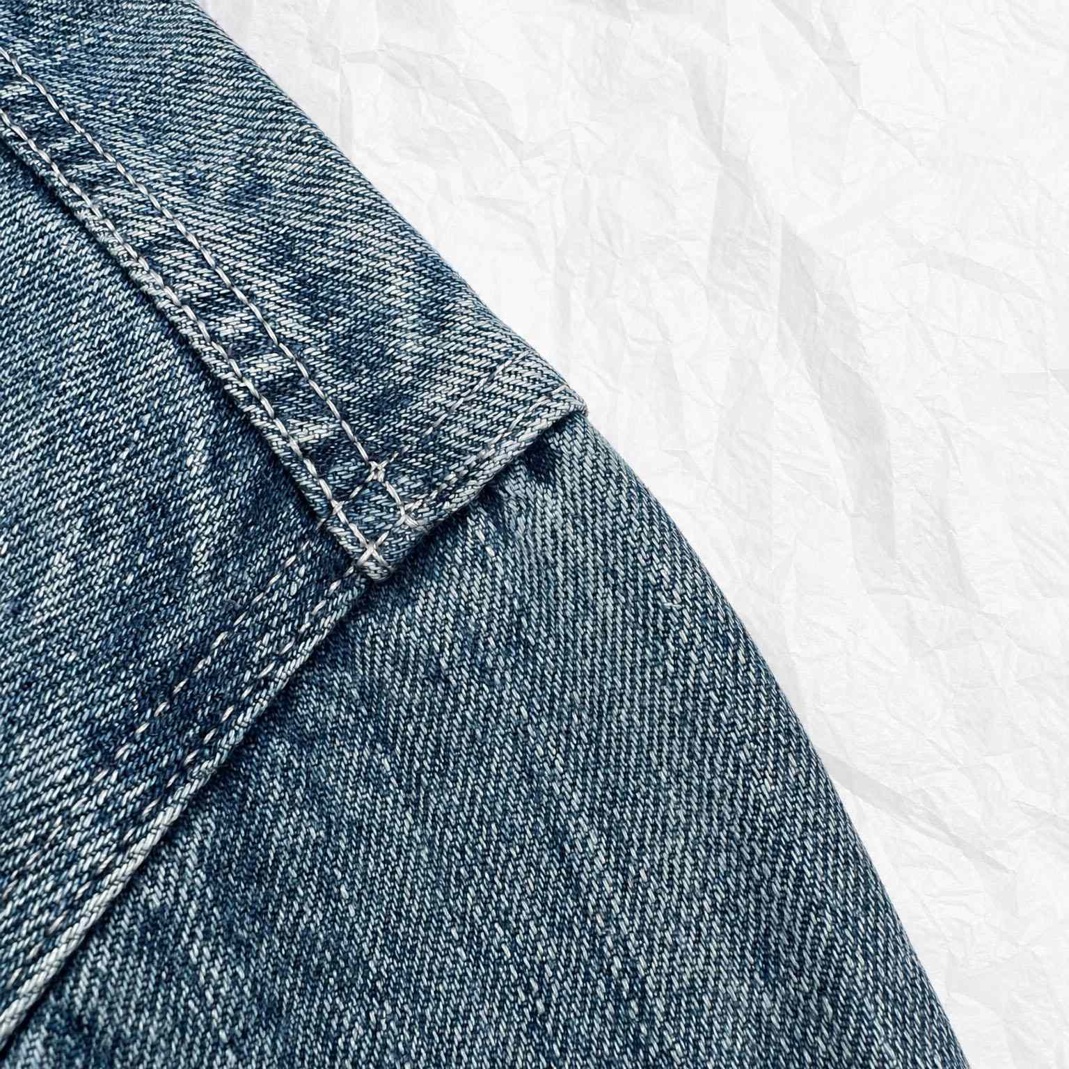 Saint Laurent Cassandre Overshirt In Trouville Beach Blue Denim - DesignerGu