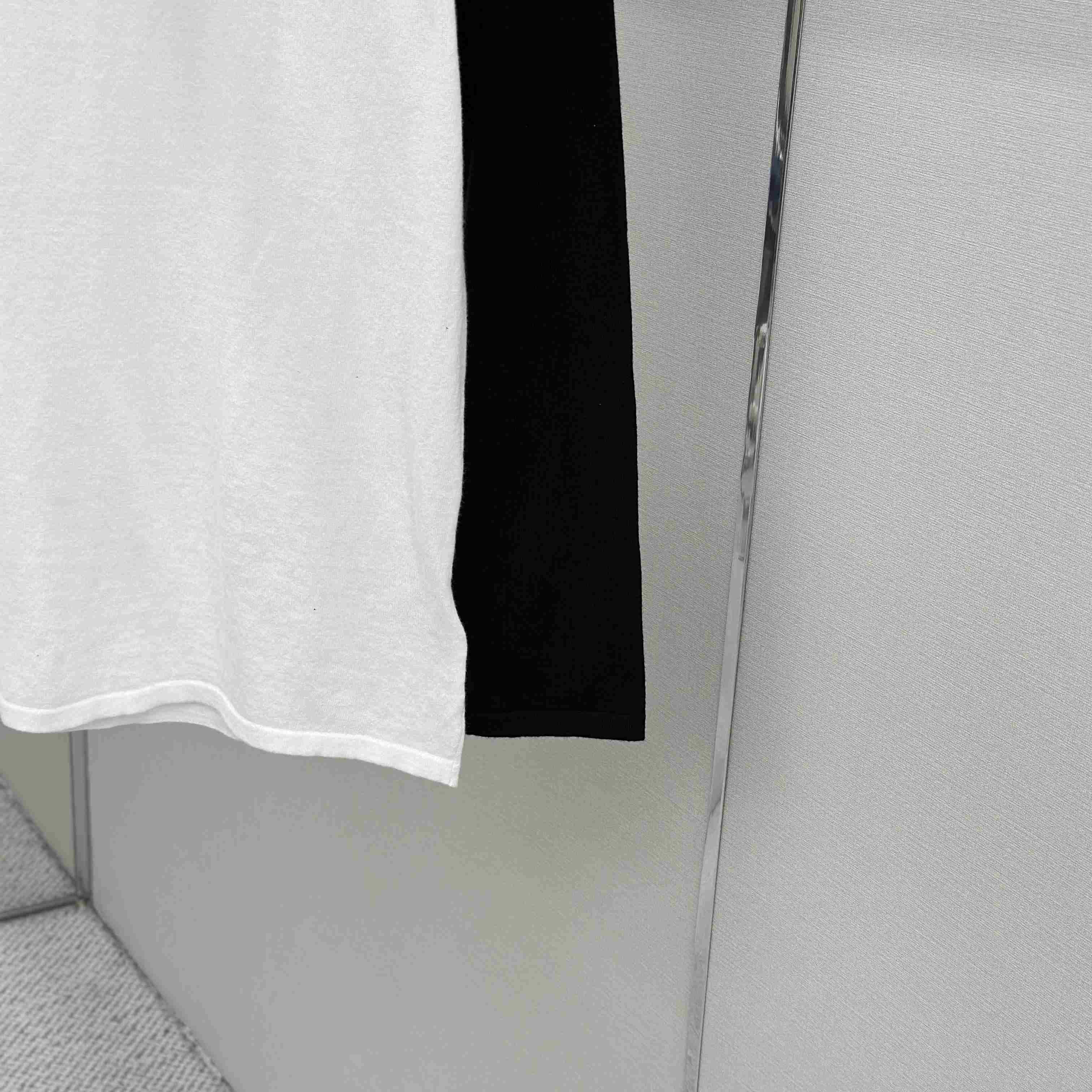 Chrome Hearts Cross Patch Embroidered Silk Raglan Black&White Long Sleeve Tee - DesignerGu