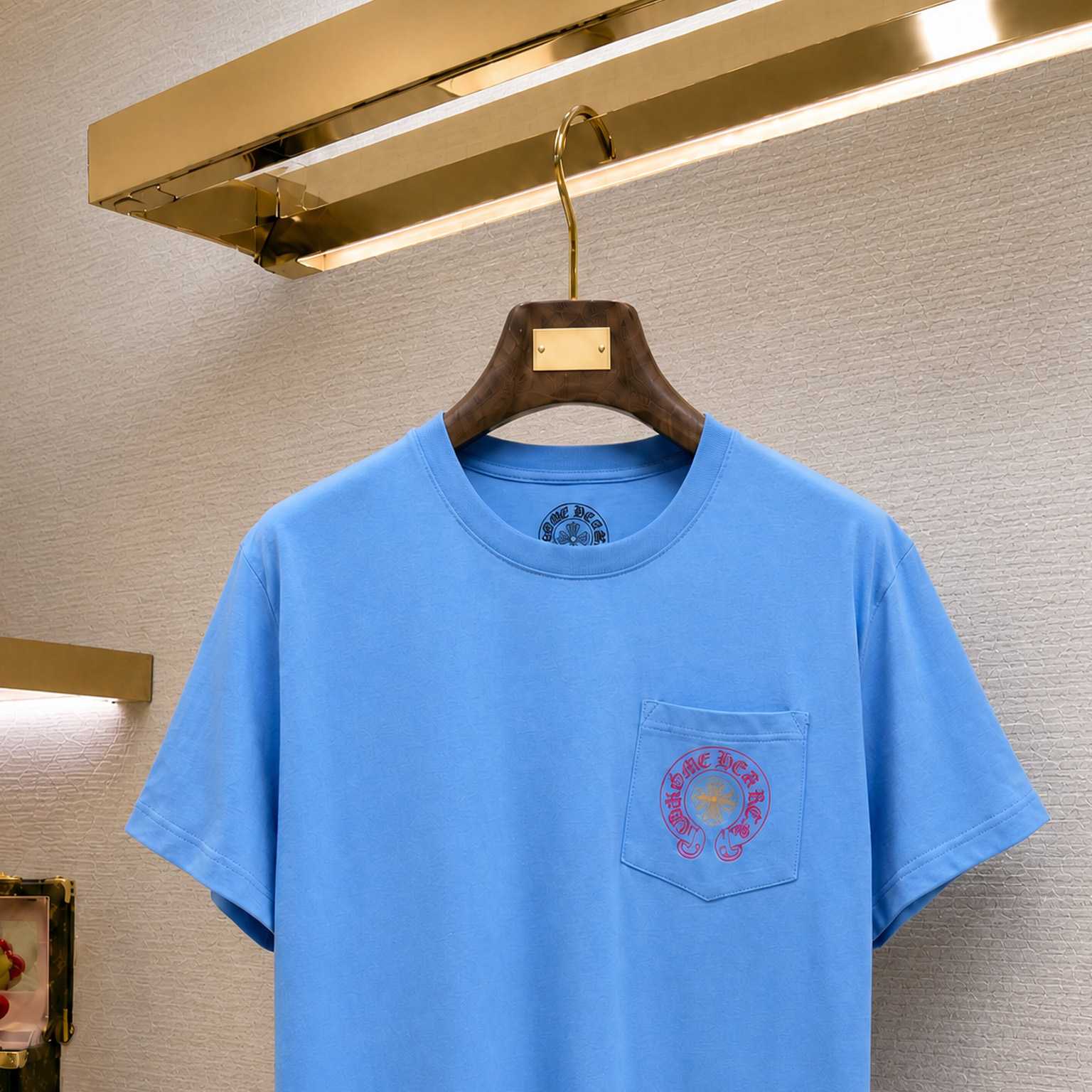 Chrome Hearts Miami Exclusive Horseshoe Blue Short Sleeve Tee - DesignerGu