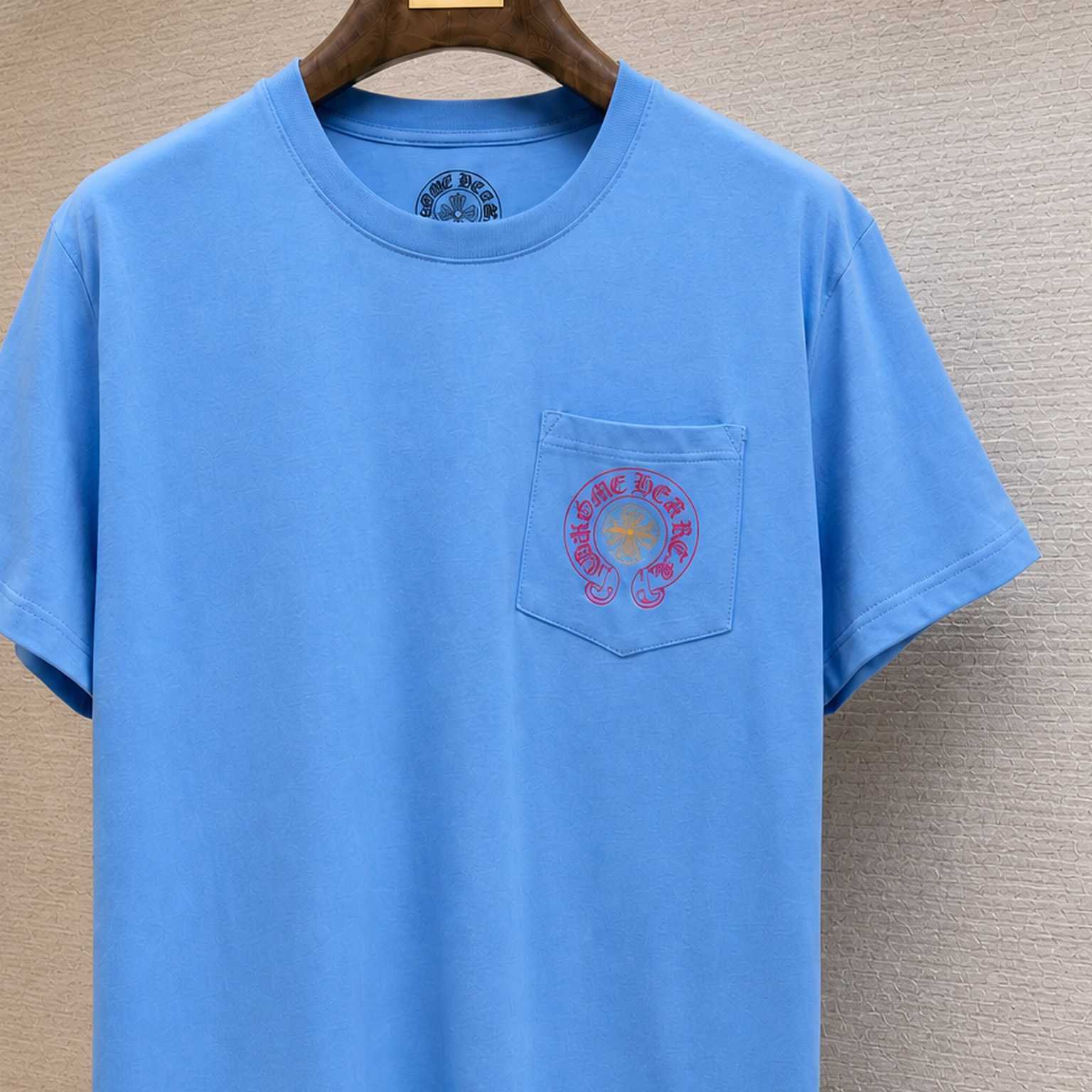 Chrome Hearts Miami Exclusive Horseshoe Blue Short Sleeve Tee - DesignerGu