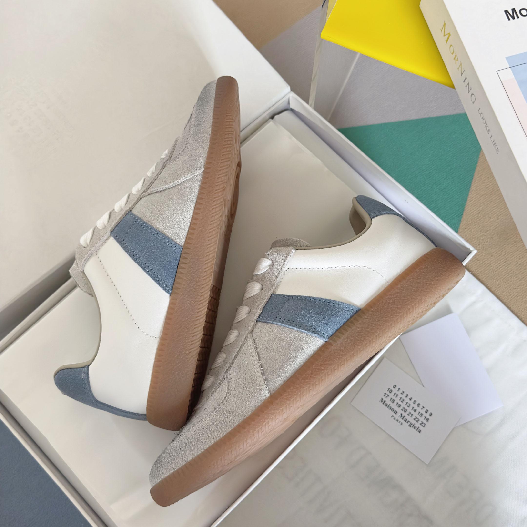 Maison Margiela Off-White & Blue Replica Sneakers - DesignerGu
