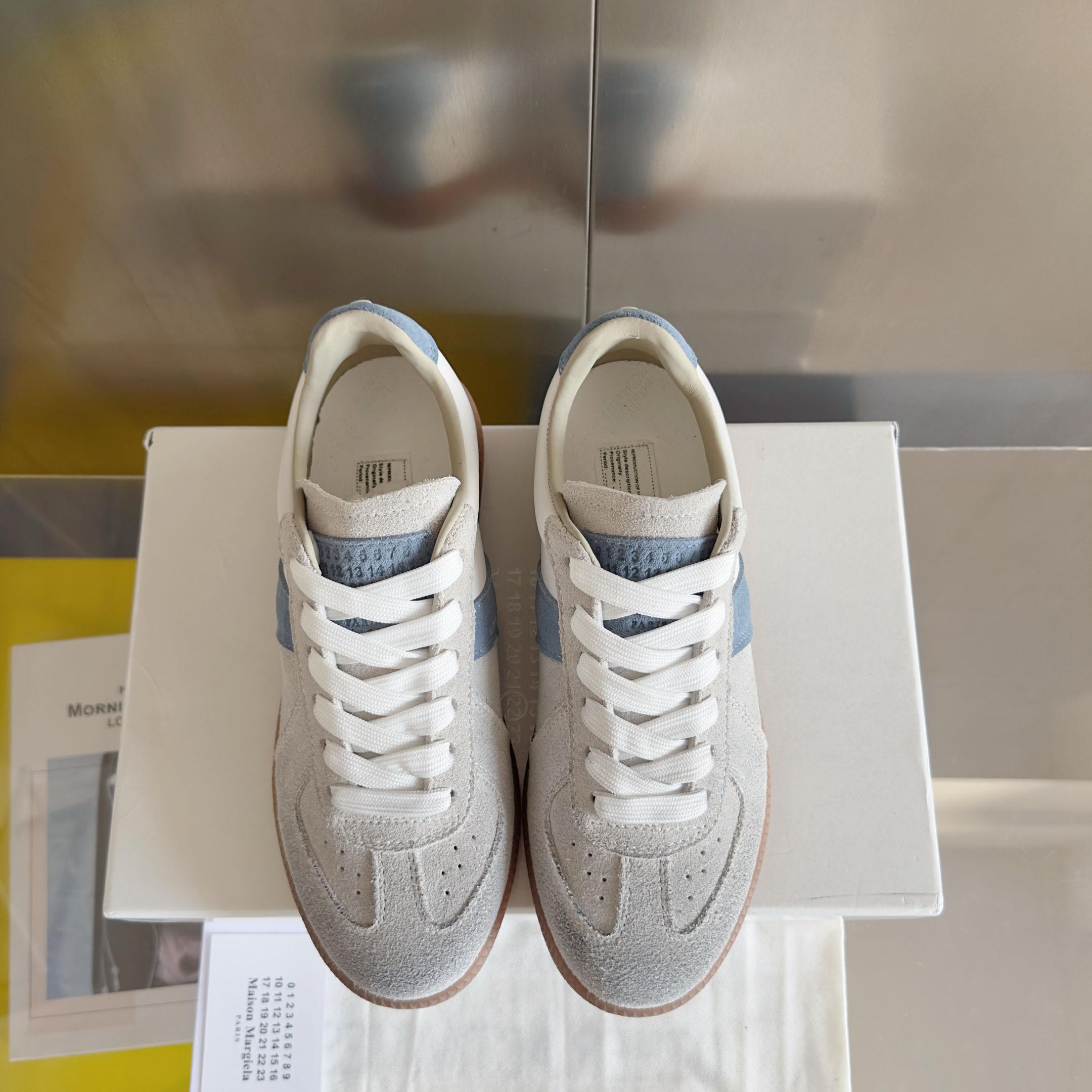Maison Margiela Off-White & Blue Replica Sneakers - DesignerGu