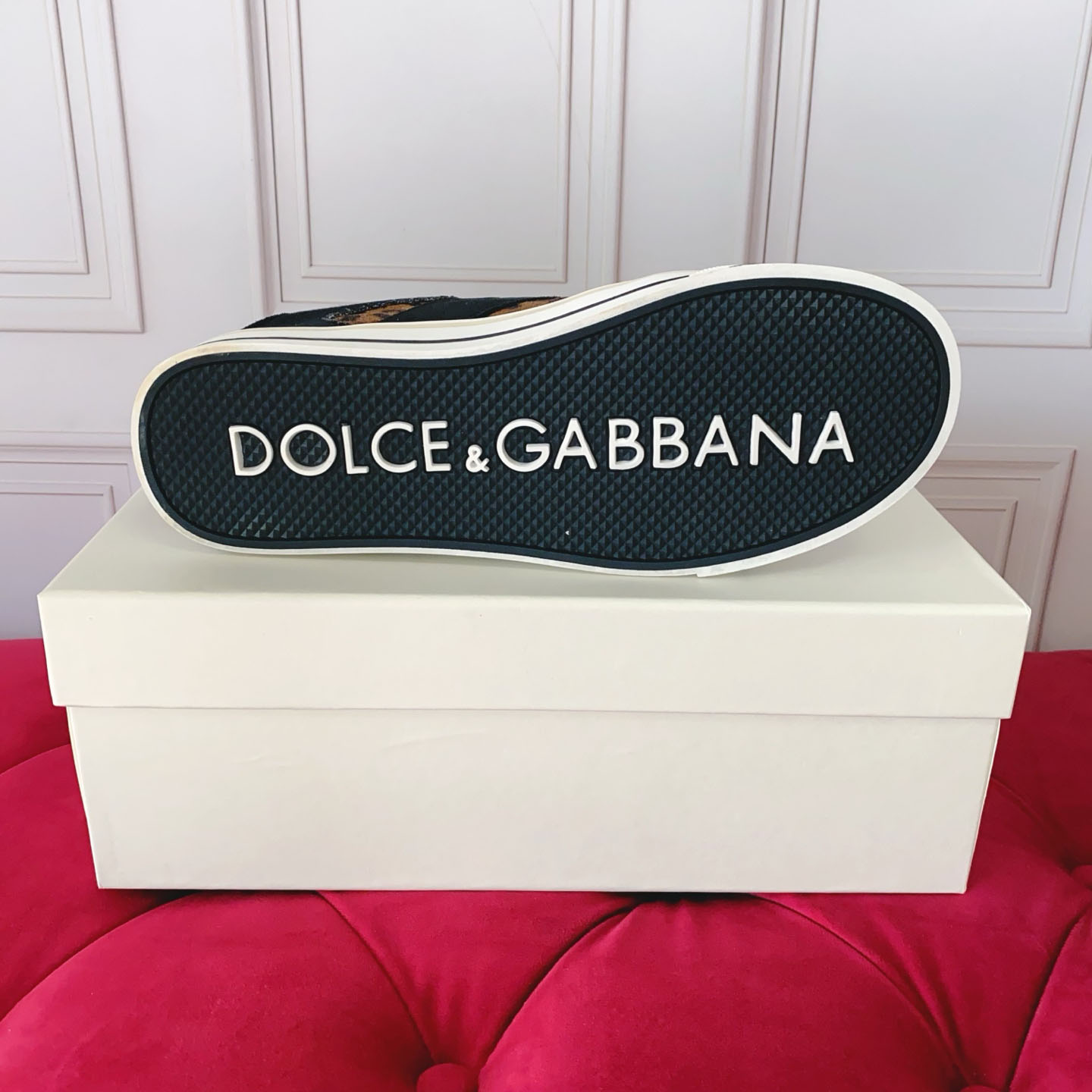Dolce & Gabbana Leo-Print Pony DG Sailing Sneakers - DesignerGu