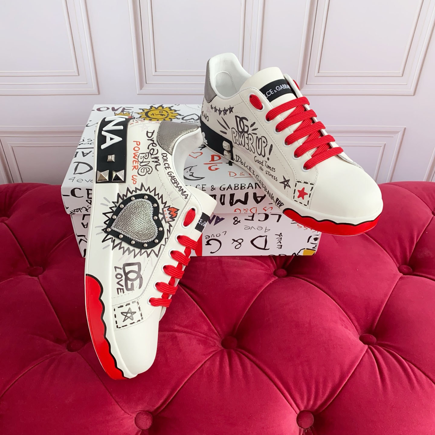 Dolce & Gabbana Portofino Calfskin Sneakers - DesignerGu