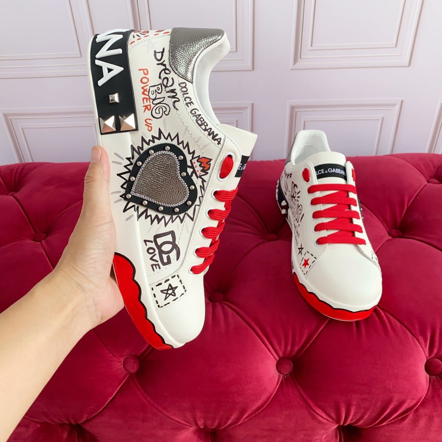 Dolce & Gabbana Portofino Calfskin Sneakers - DesignerGu