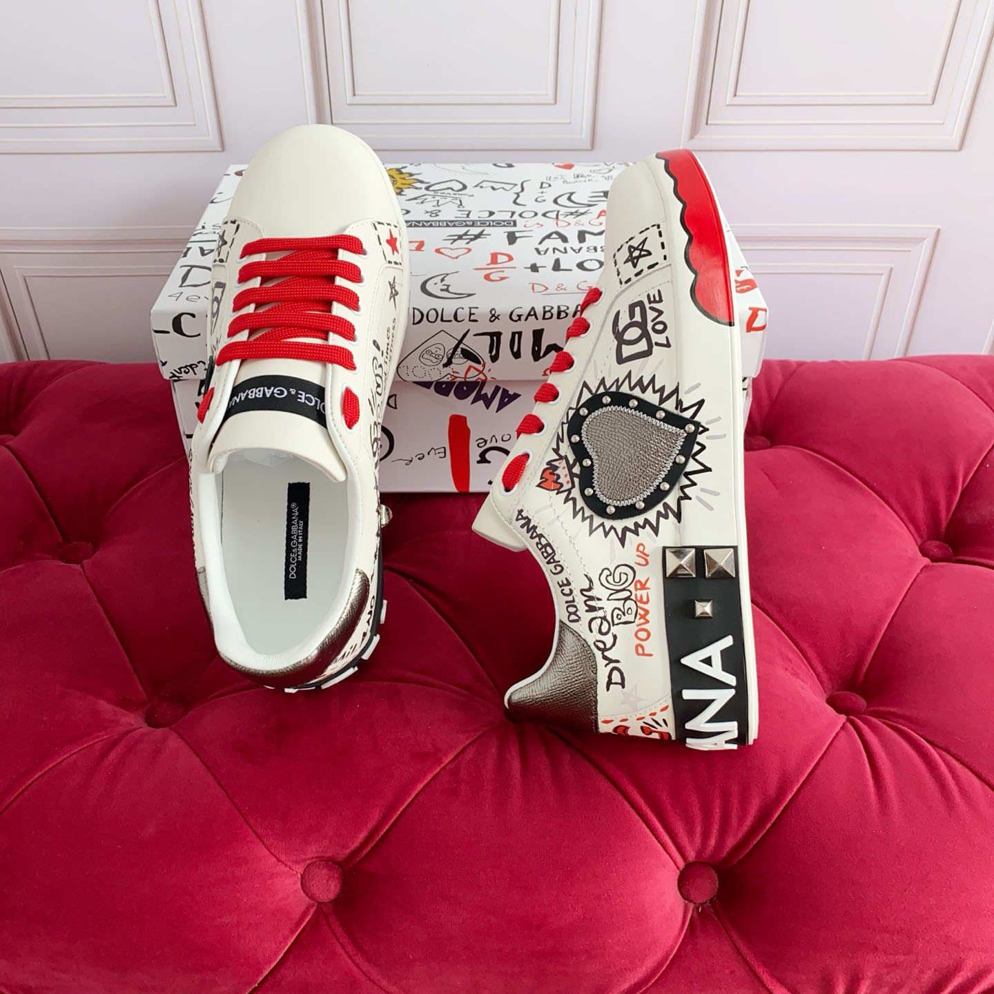 Dolce & Gabbana Portofino Calfskin Sneakers - DesignerGu