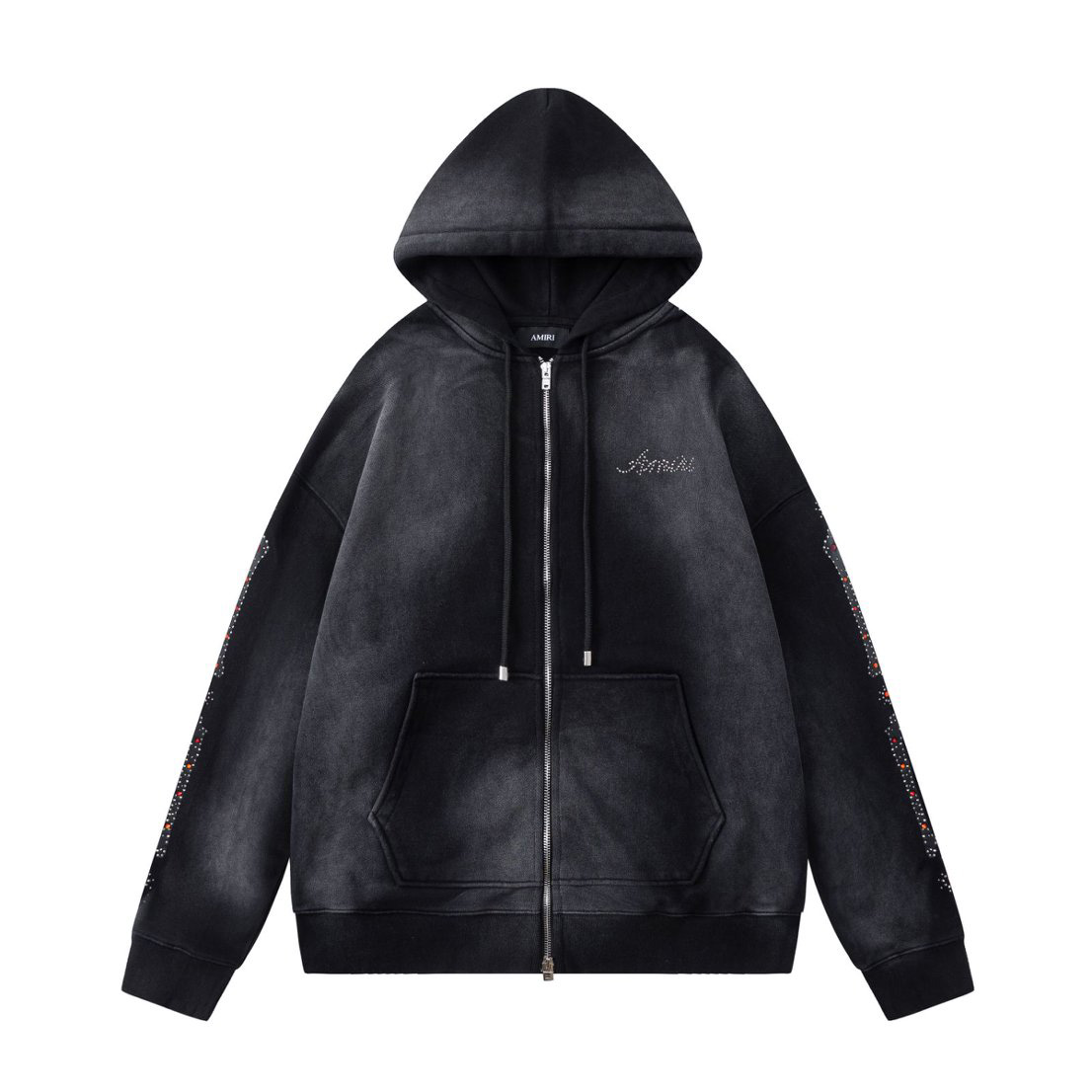 Amiri Studded Zip Up Hoodie - DesignerGu