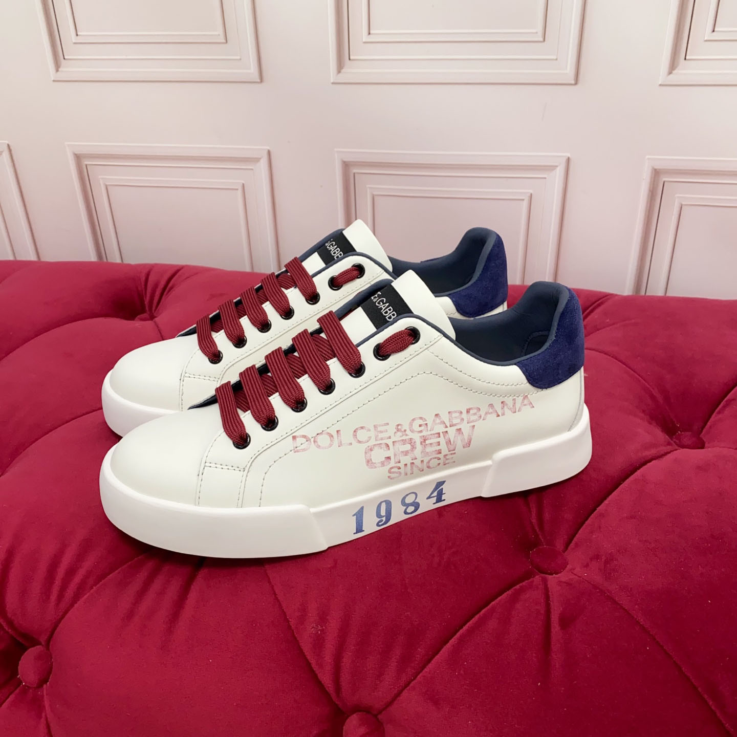 Dolce & Gabbana Portofino Light Strobel Calfskin Sneakers - DesignerGu