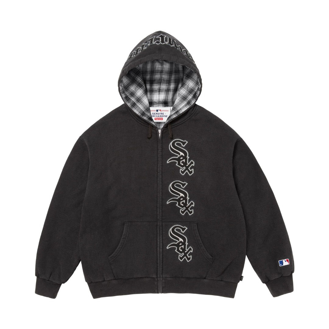 Supreme x Chicago White Sox Zip Up Hooded Sweatshirt 'Black' - DesignerGu