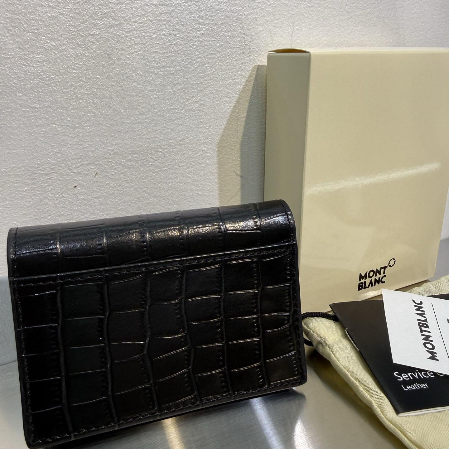 Montblanc 4cc Card Holder Embossed Croco - DesignerGu