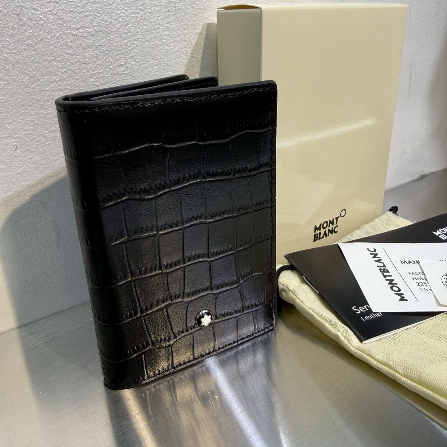 Montblanc 4cc Card Holder Embossed Croco - DesignerGu
