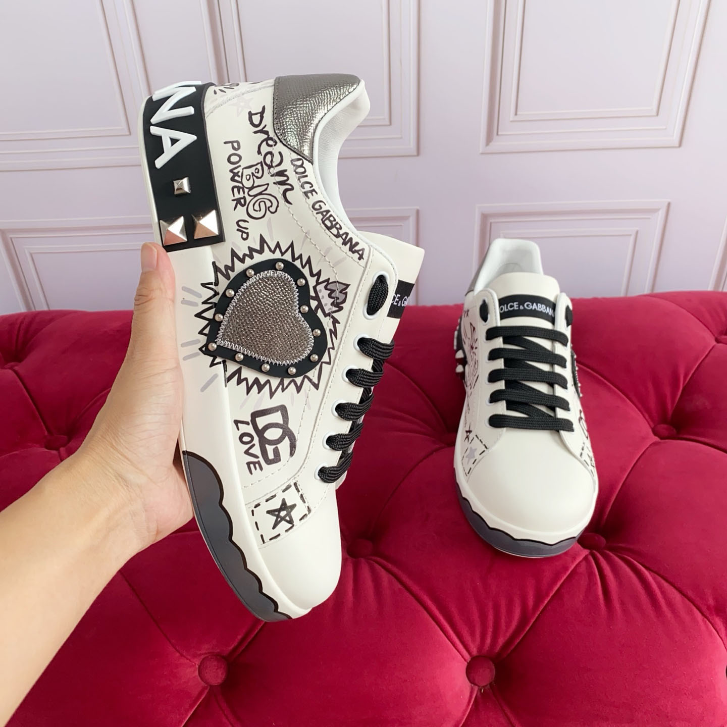 Dolce & Gabbana Portofino Calfskin Sneakers - DesignerGu