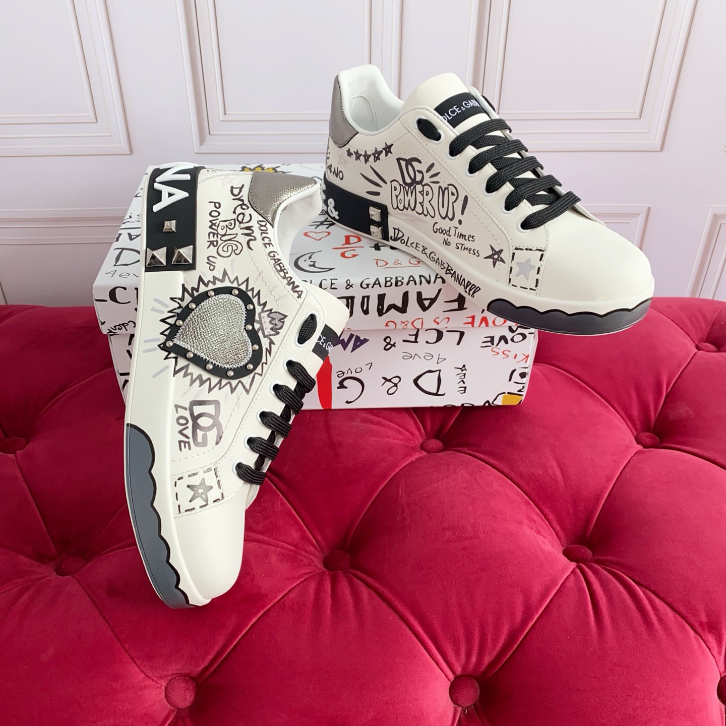 Dolce & Gabbana Portofino Calfskin Sneakers - DesignerGu