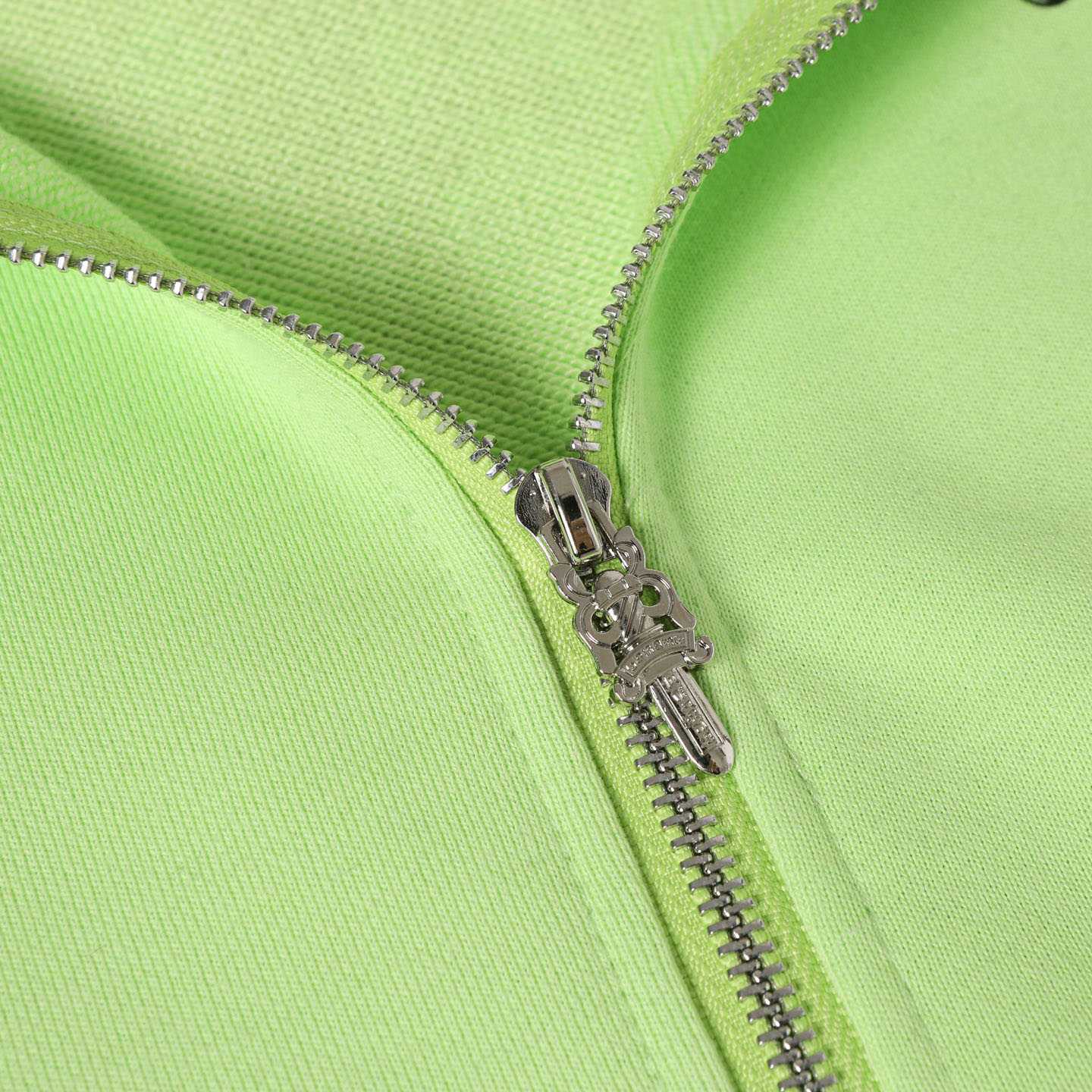 Chrome Hearts Matty Boy Thermal Lined Lime Green Zip Up Hoodie - DesignerGu