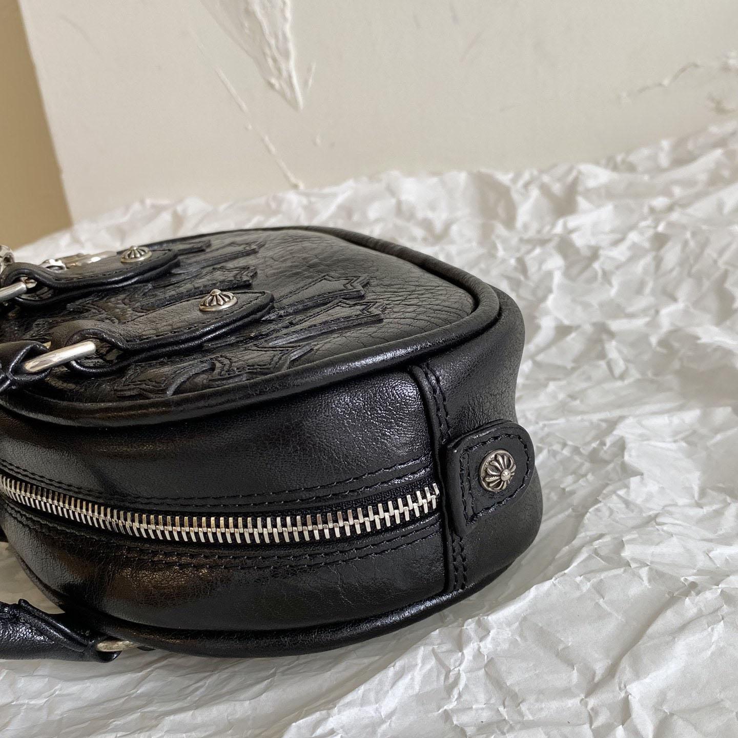 Chrome Hearts Leather Cross Patch Black  Gym Bag - DesignerGu