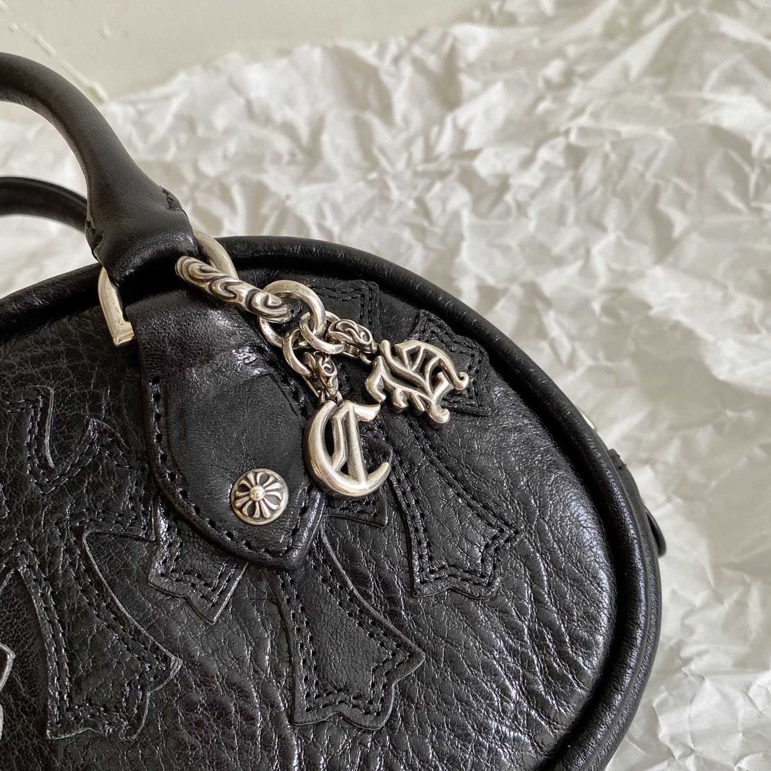 Chrome Hearts Leather Cross Patch Black  Gym Bag - DesignerGu