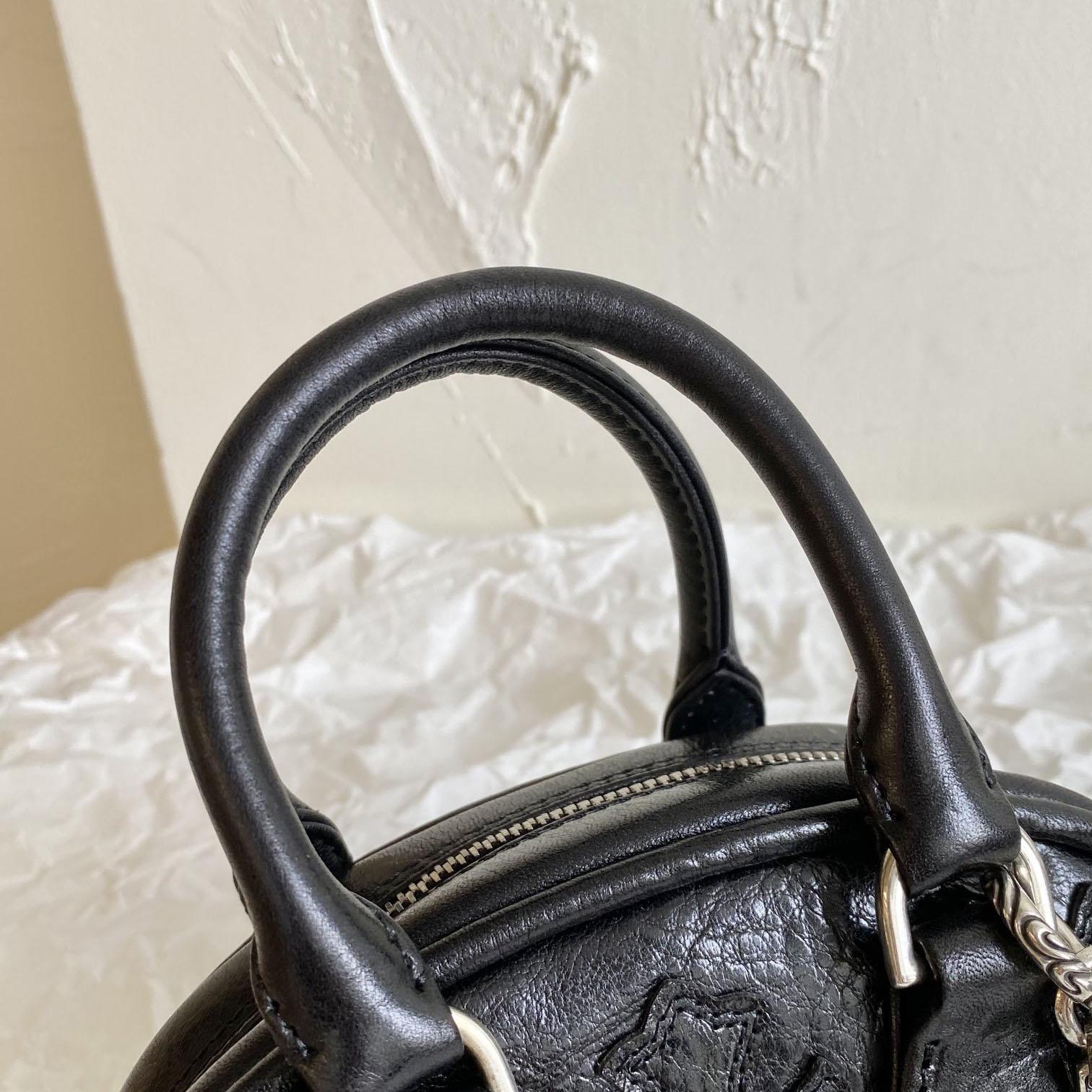 Chrome Hearts Leather Cross Patch Black  Gym Bag - DesignerGu