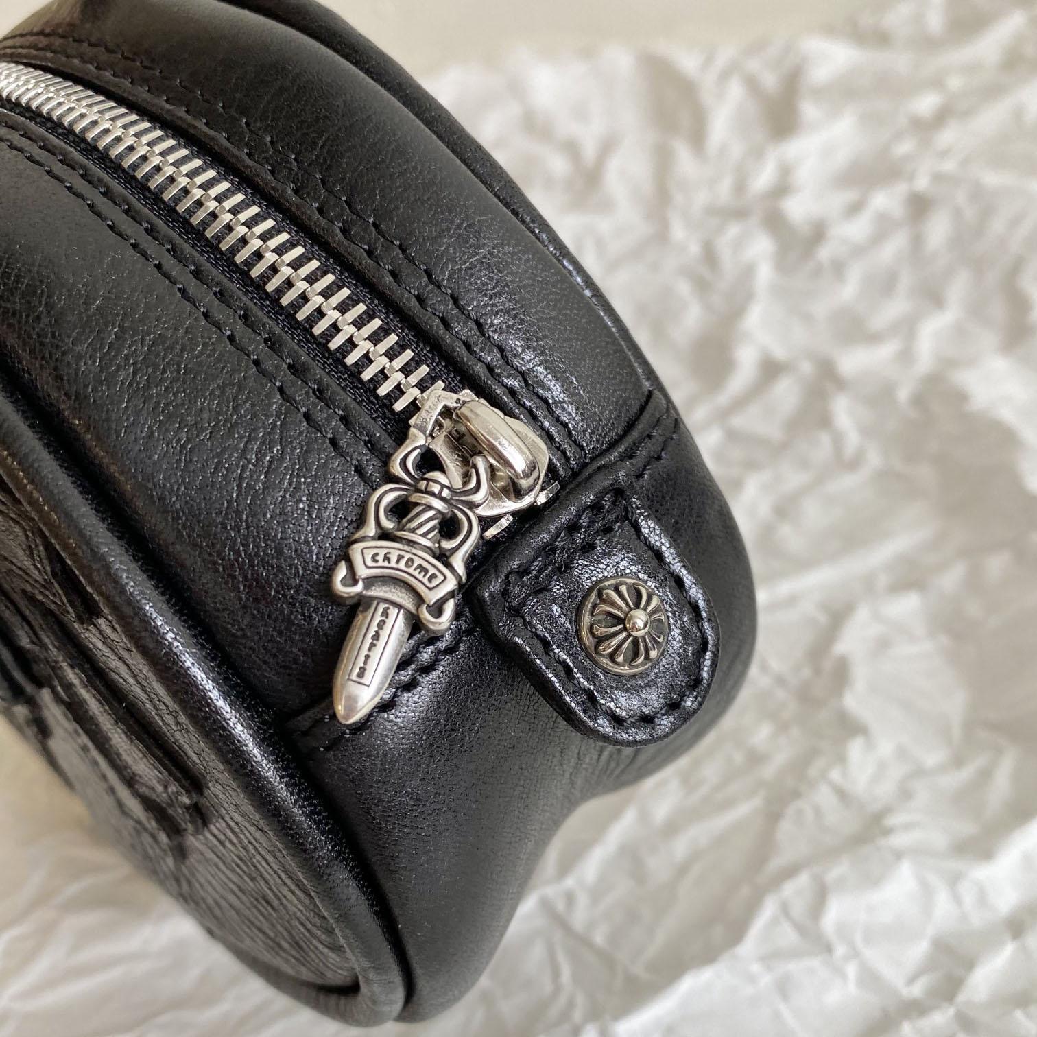 Chrome Hearts Leather Cross Patch Black  Gym Bag - DesignerGu