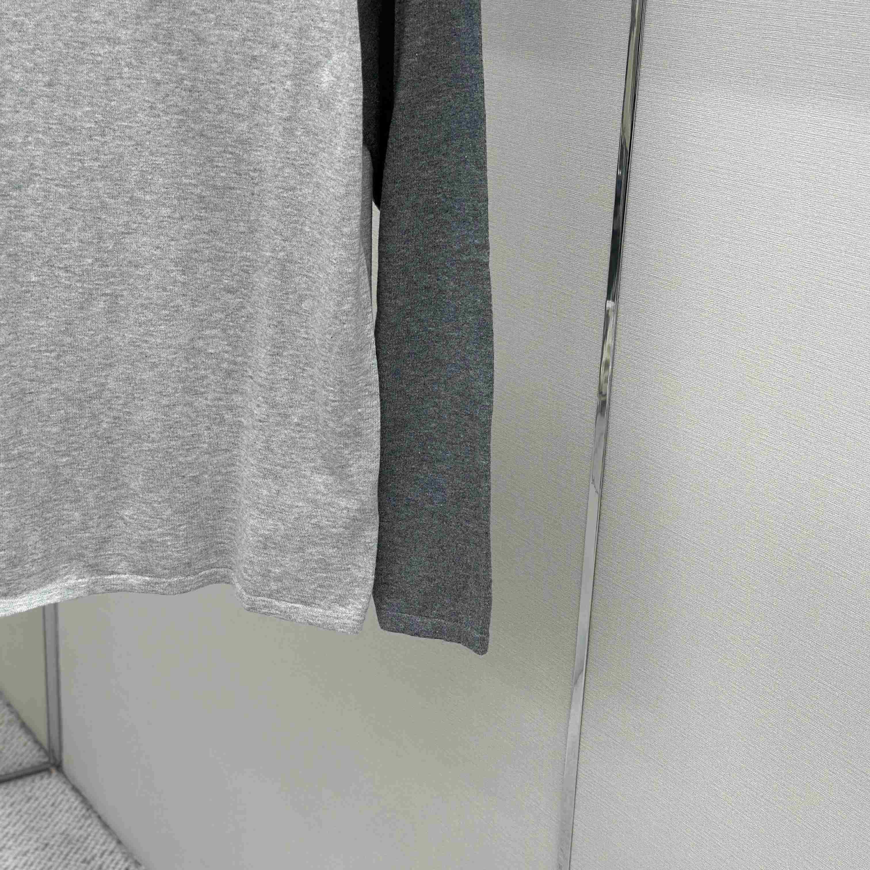 Chrome Hearts Cross Patch Embroidered Silk Raglan Grey Long Sleeve Tee - DesignerGu
