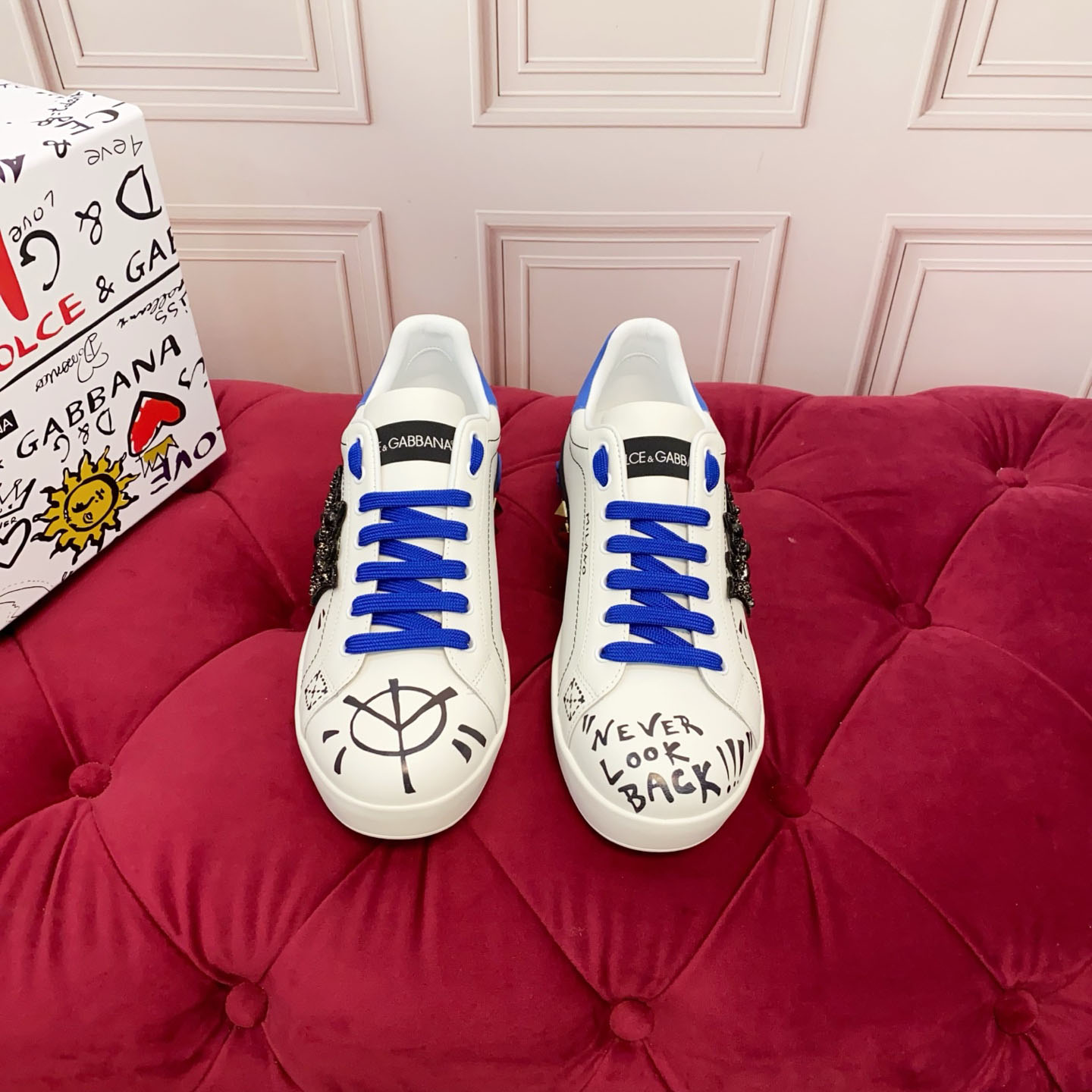 Dolce & Gabbana Portofino Leather Sneakers - DesignerGu