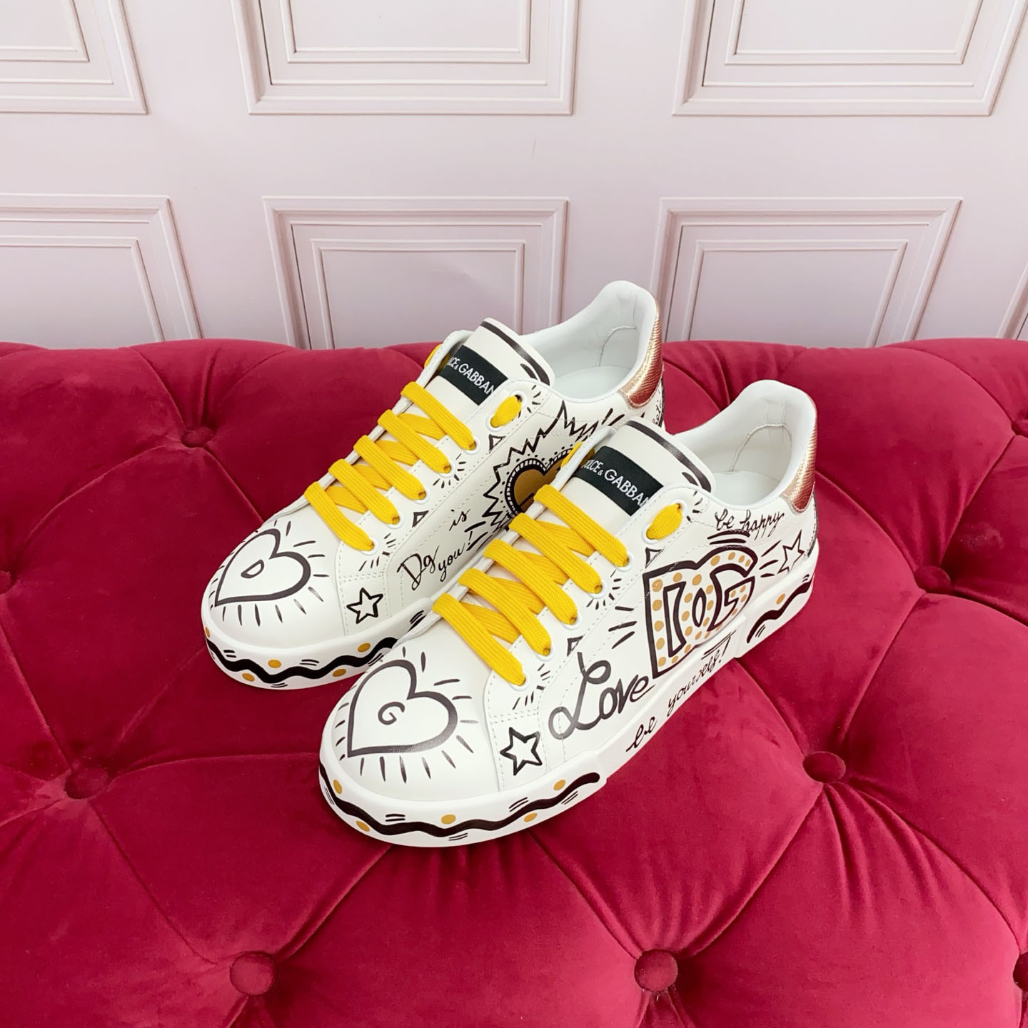 Dolce & Gabbana Calfskin Portofino Sneakers - DesignerGu