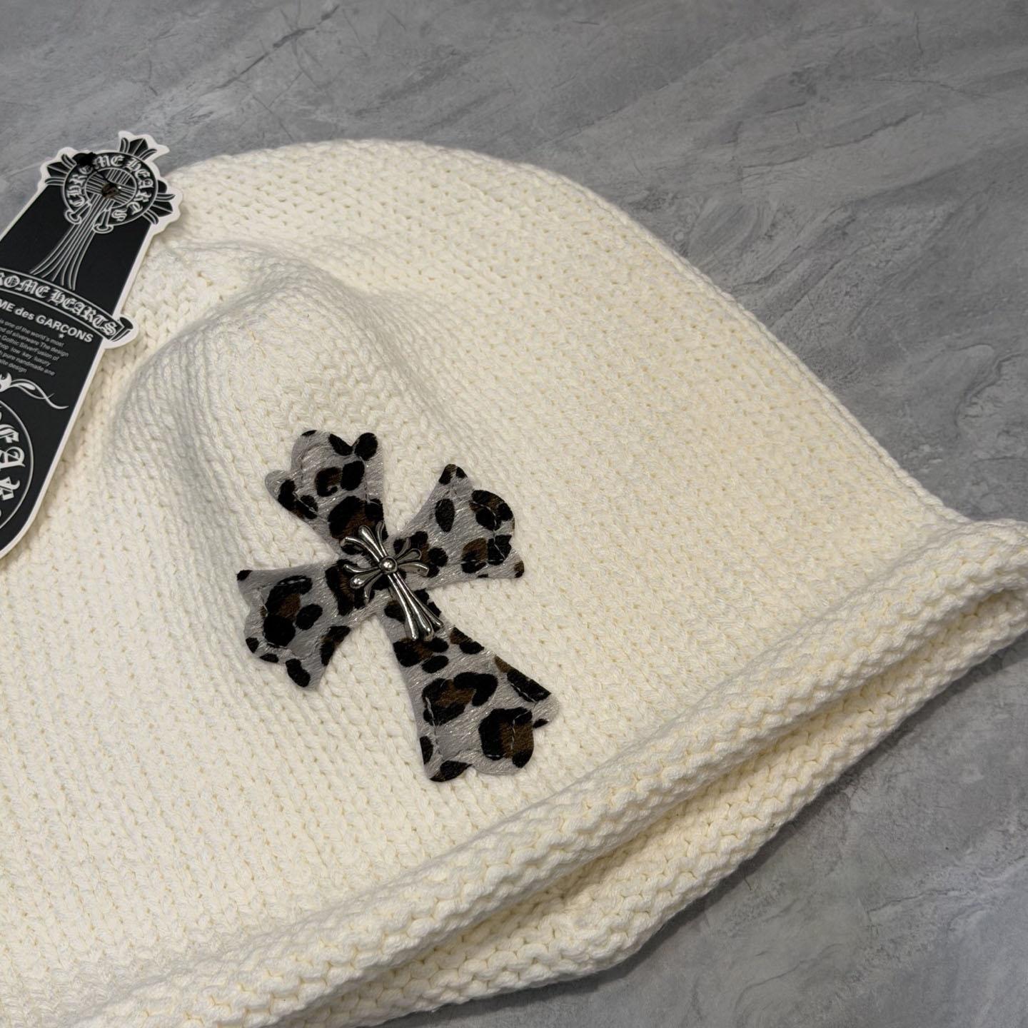 Chrome Heart Cross Patch Knit Beanie - DesignerGu