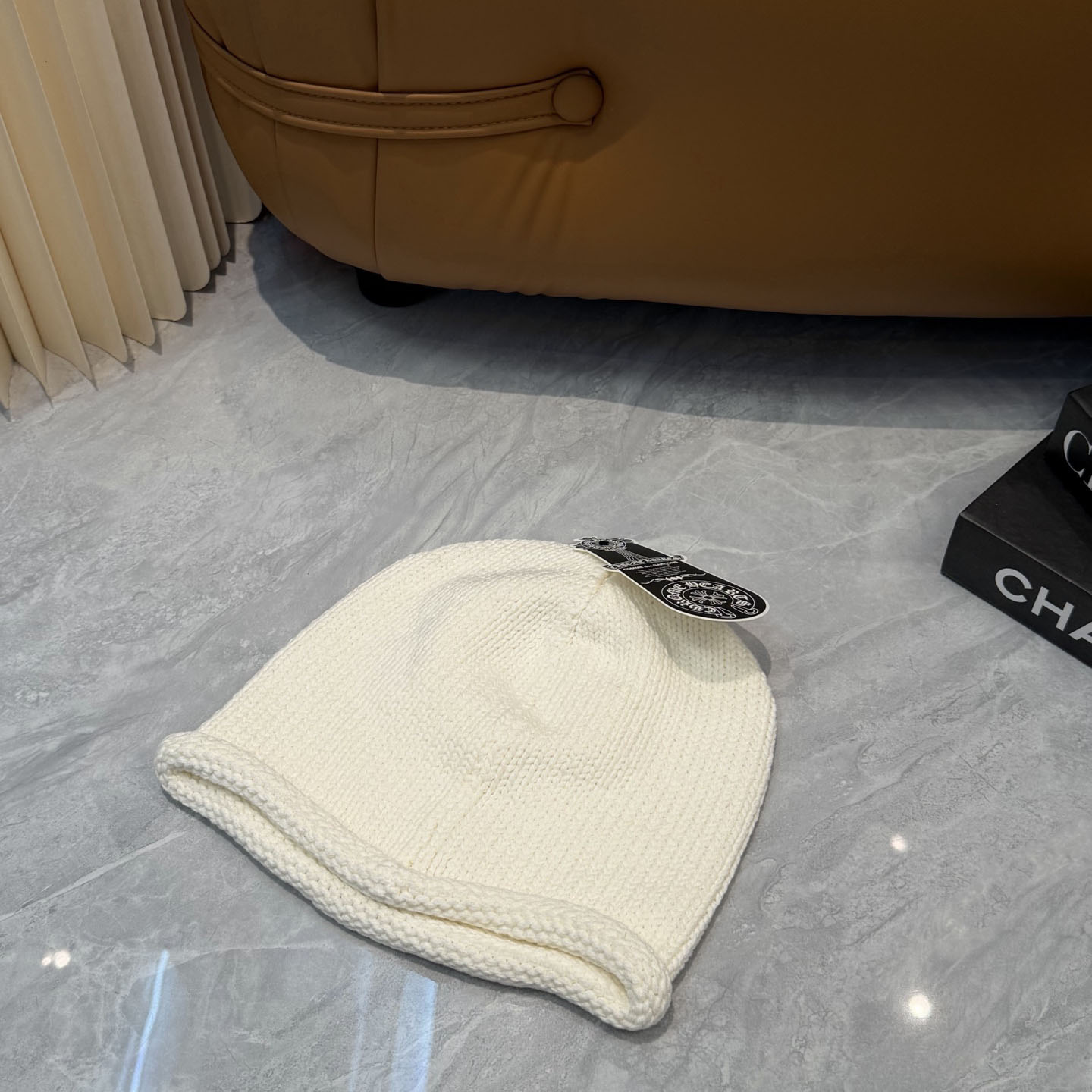 Chrome Heart Cross Patch Knit Beanie - DesignerGu