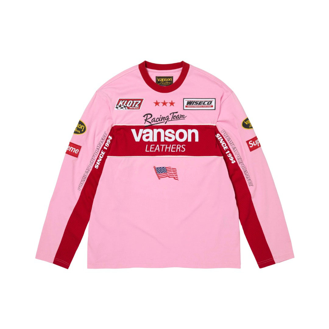 Supreme x Vanson Leathers Long-Sleeve Top 'Pink' - DesignerGu