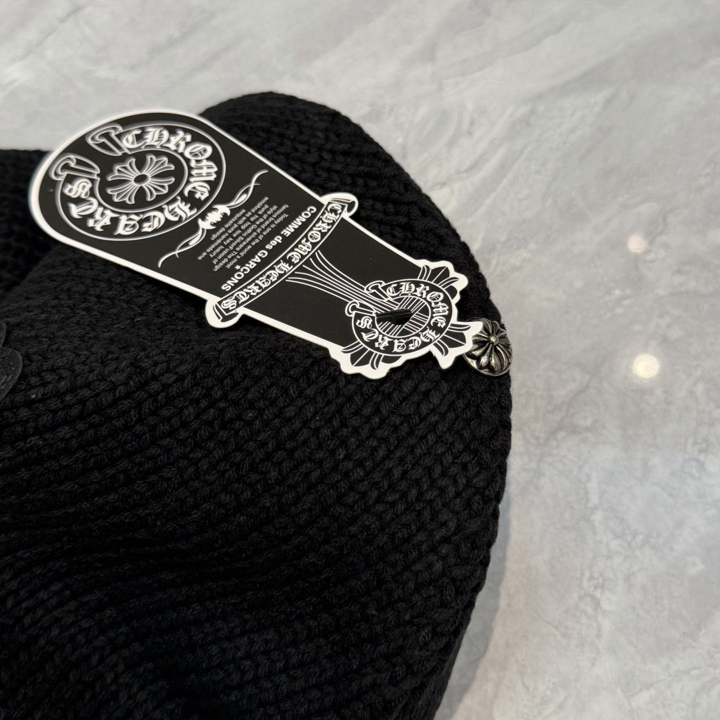 Chrome Heart Cross Patch Knit Beanie - DesignerGu