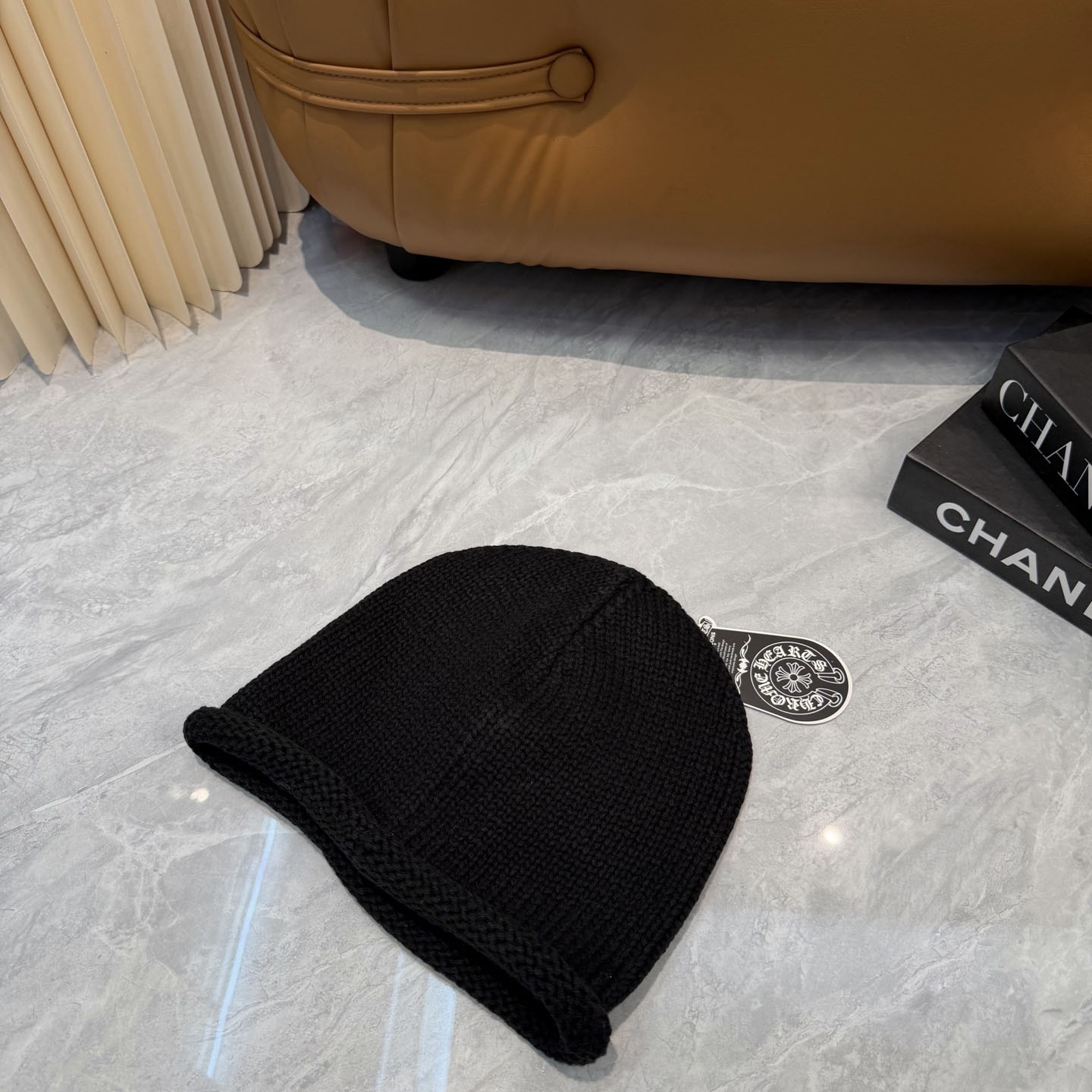 Chrome Heart Cross Patch Knit Beanie - DesignerGu
