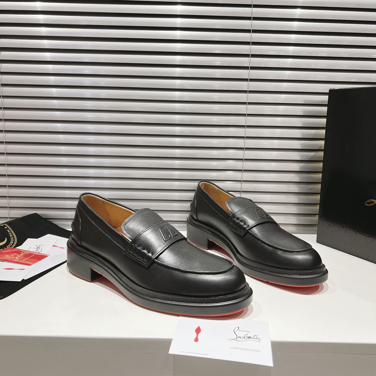 Christian Louboutin Urbino Moc Leather Penny Loafers  - DesignerGu