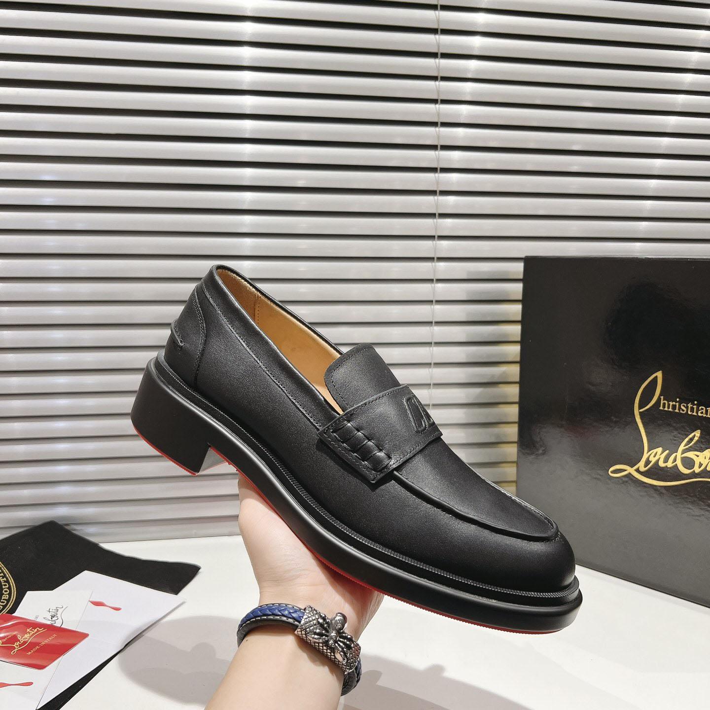 Christian Louboutin Urbino Moc Leather Penny Loafers  - DesignerGu