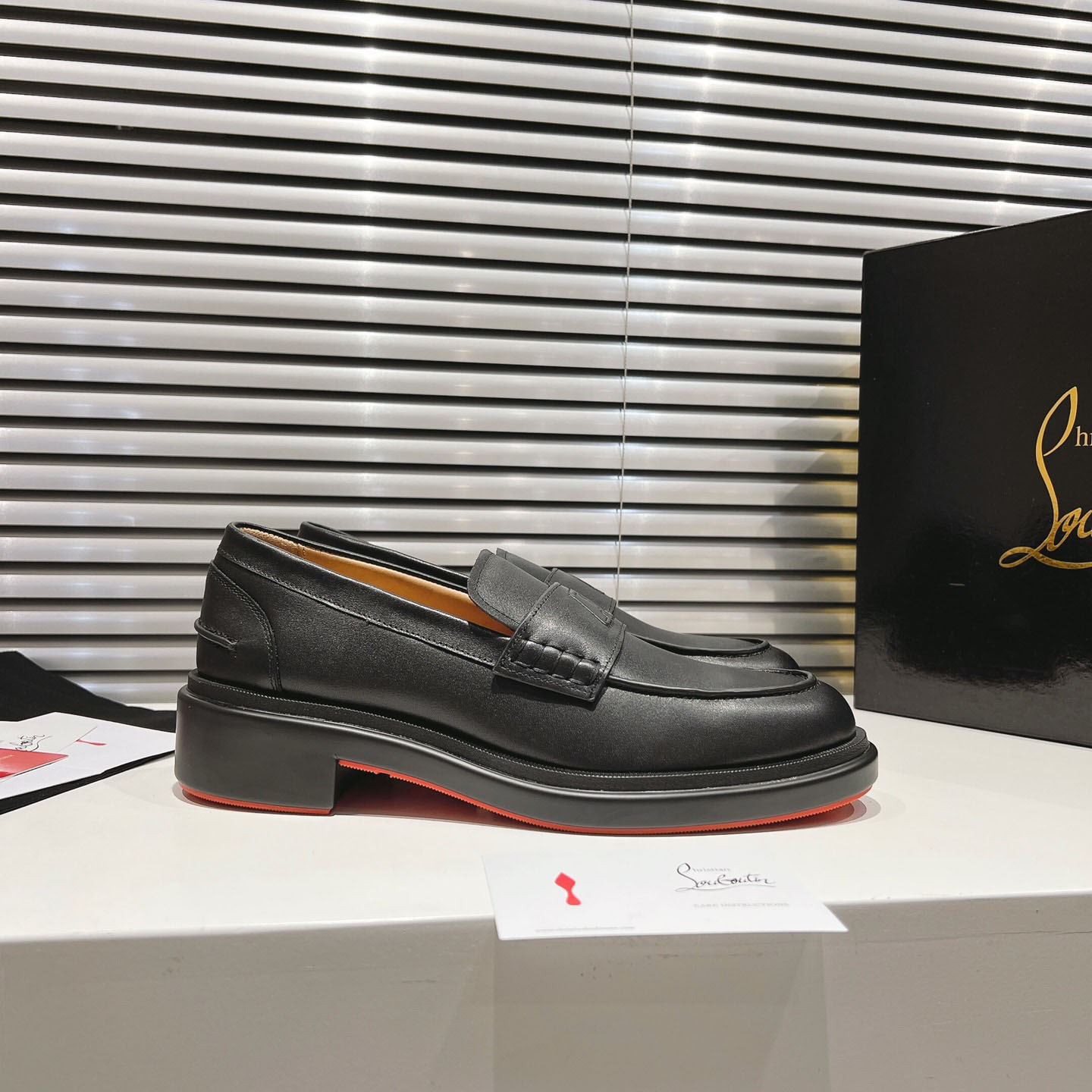 Christian Louboutin Urbino Moc Leather Penny Loafers  - DesignerGu