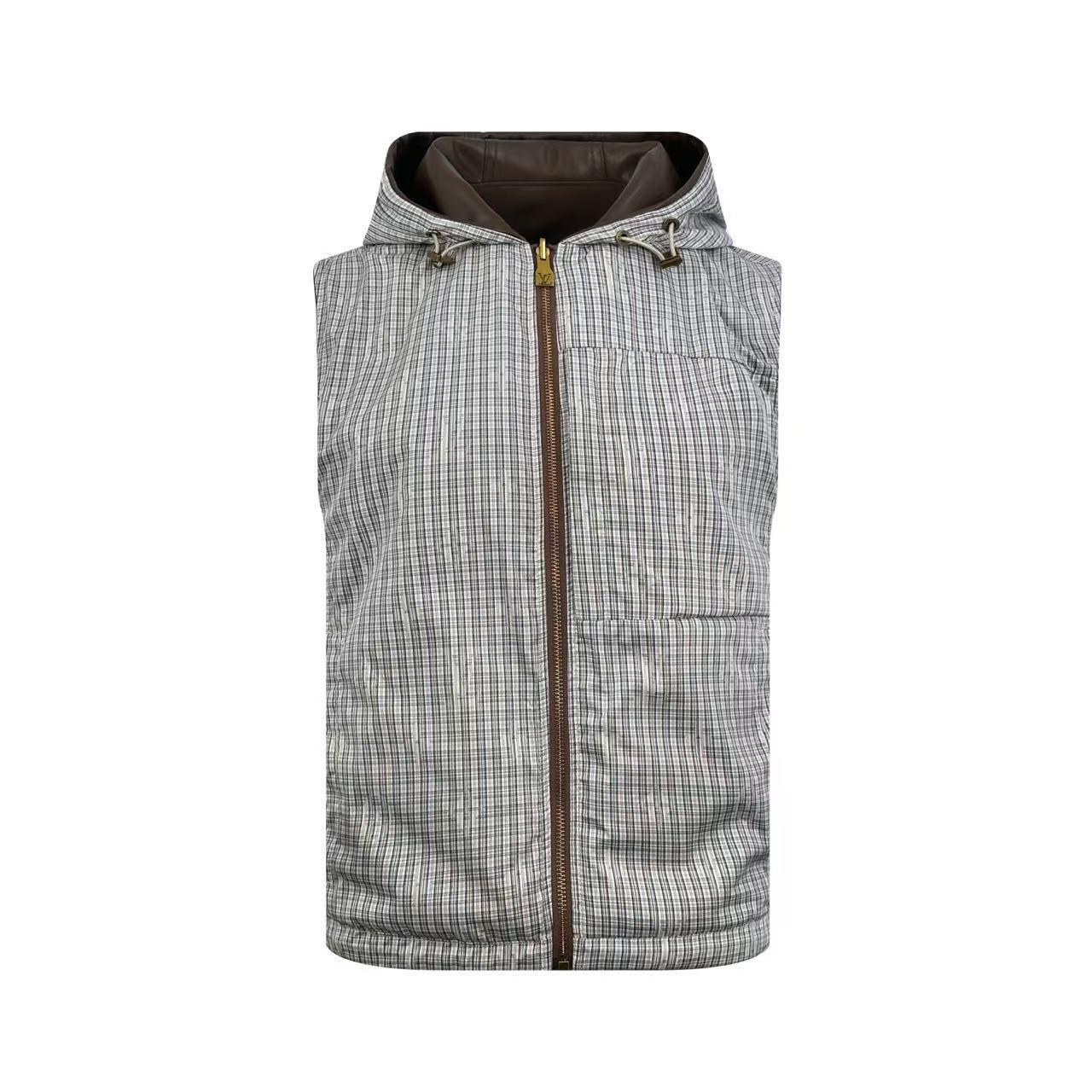 Louis Vuitton Monogram Check Reversible Leather Gilet 1AK6VH - DesignerGu