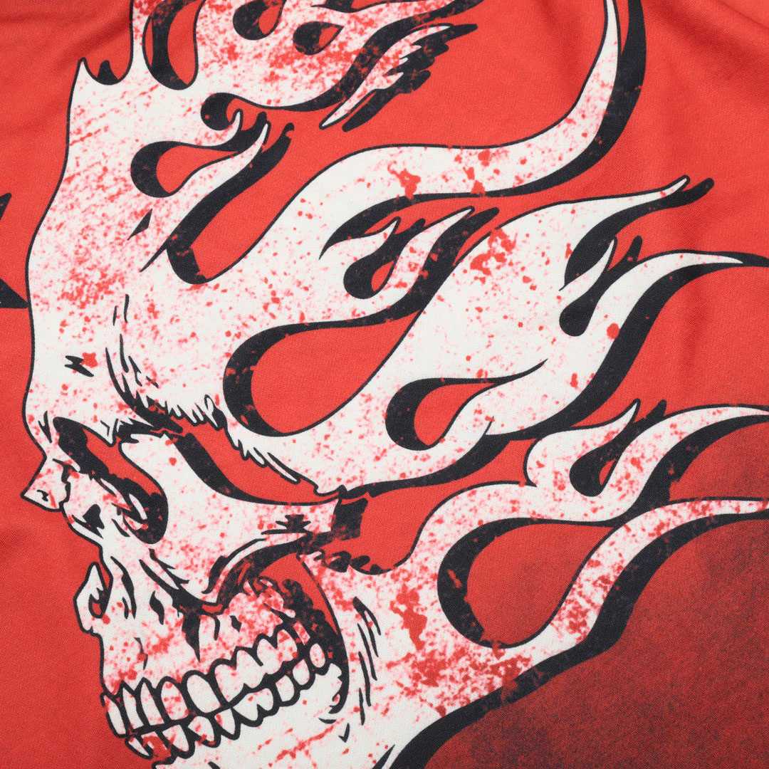 Hellstar Flame Skull Longsleeve Red - DesignerGu