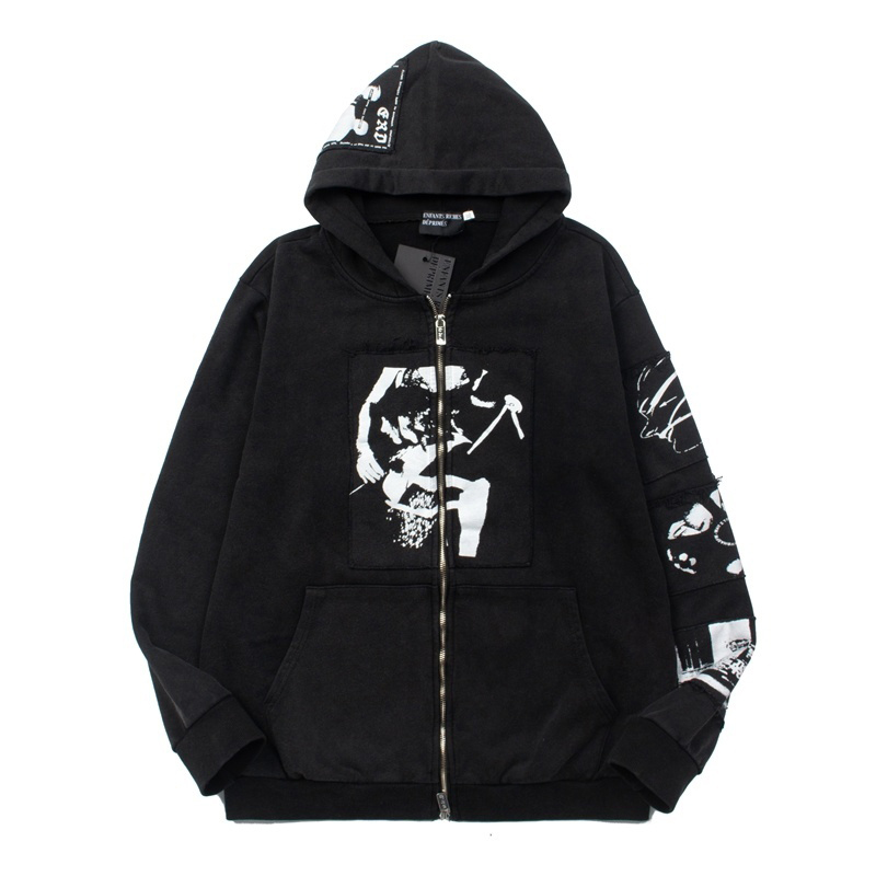 Enfants Riches Déprimés Asphyxiation Assemblage Zip Hoodie - DesignerGu