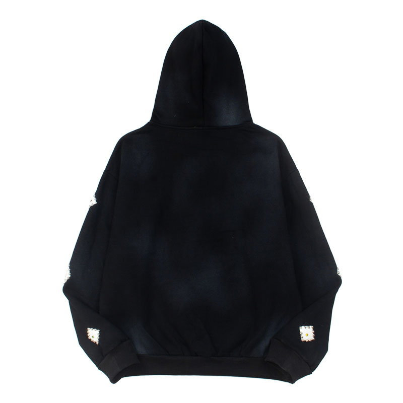 Satoshi Nakamoto Leather Studded Logo Hoodie - DesignerGu