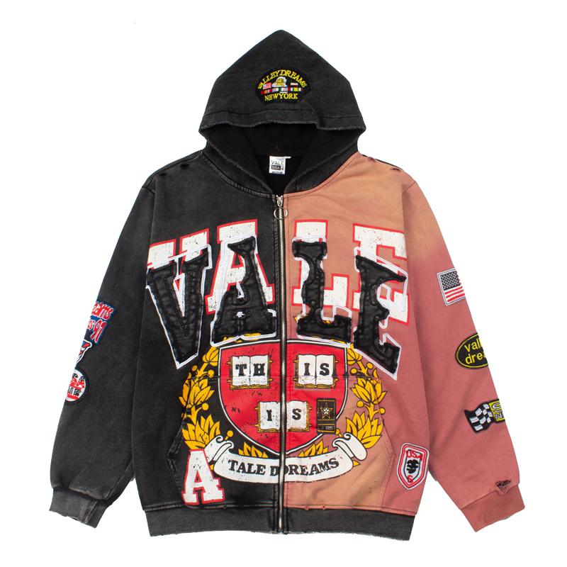 Vale Forever Two Face Patch-Detail Hoodie - DesignerGu