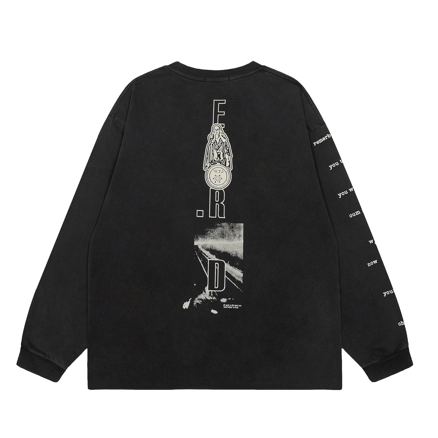 Enfants Riches Déprimés Remember When Long-Sleeve T-Shirt 'Faded Black' - DesignerGu