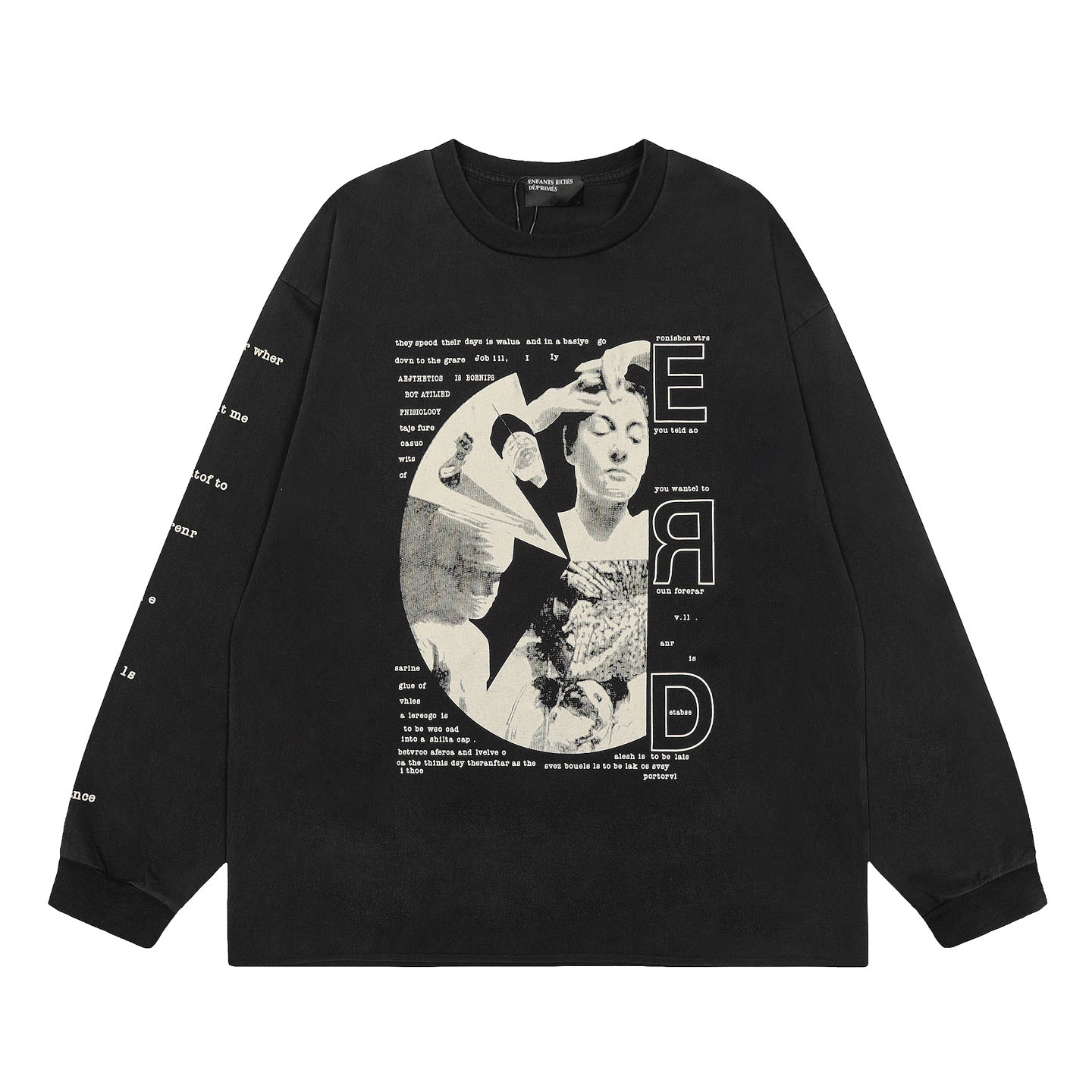 Enfants Riches Déprimés Remember When Long-Sleeve T-Shirt 'Faded Black' - DesignerGu