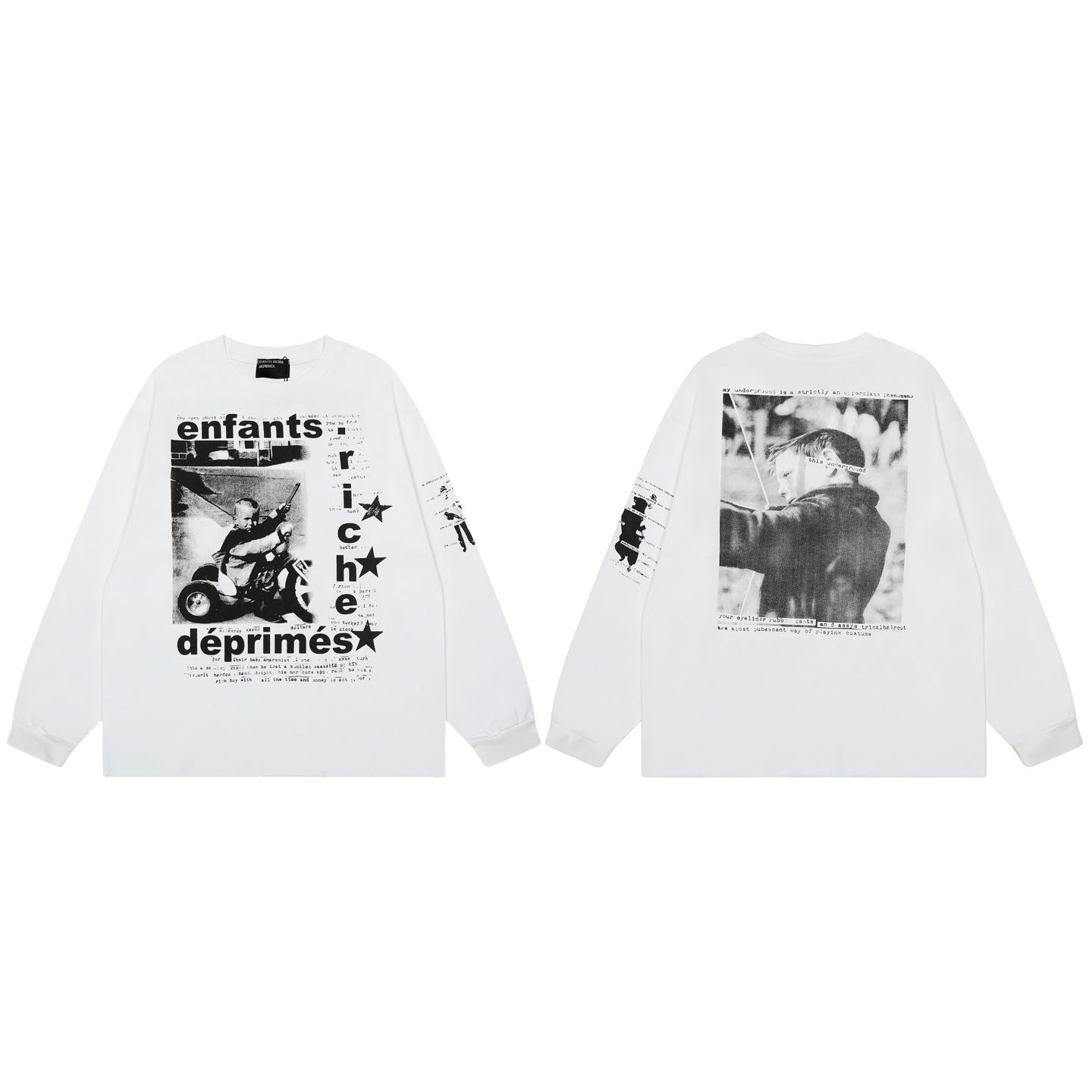 Enfants Riches Déprimés My Underground/Tricycle Long-Sleeve T-Shirt 'Faded White' - DesignerGu