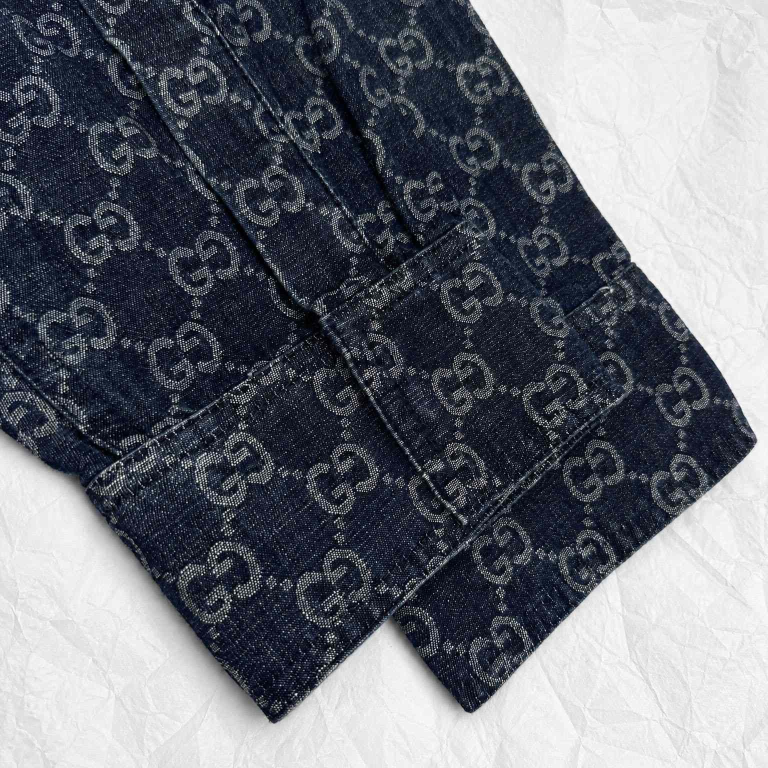 Gucci  GG Cotton Denim Jacquard Shirt - DesignerGu