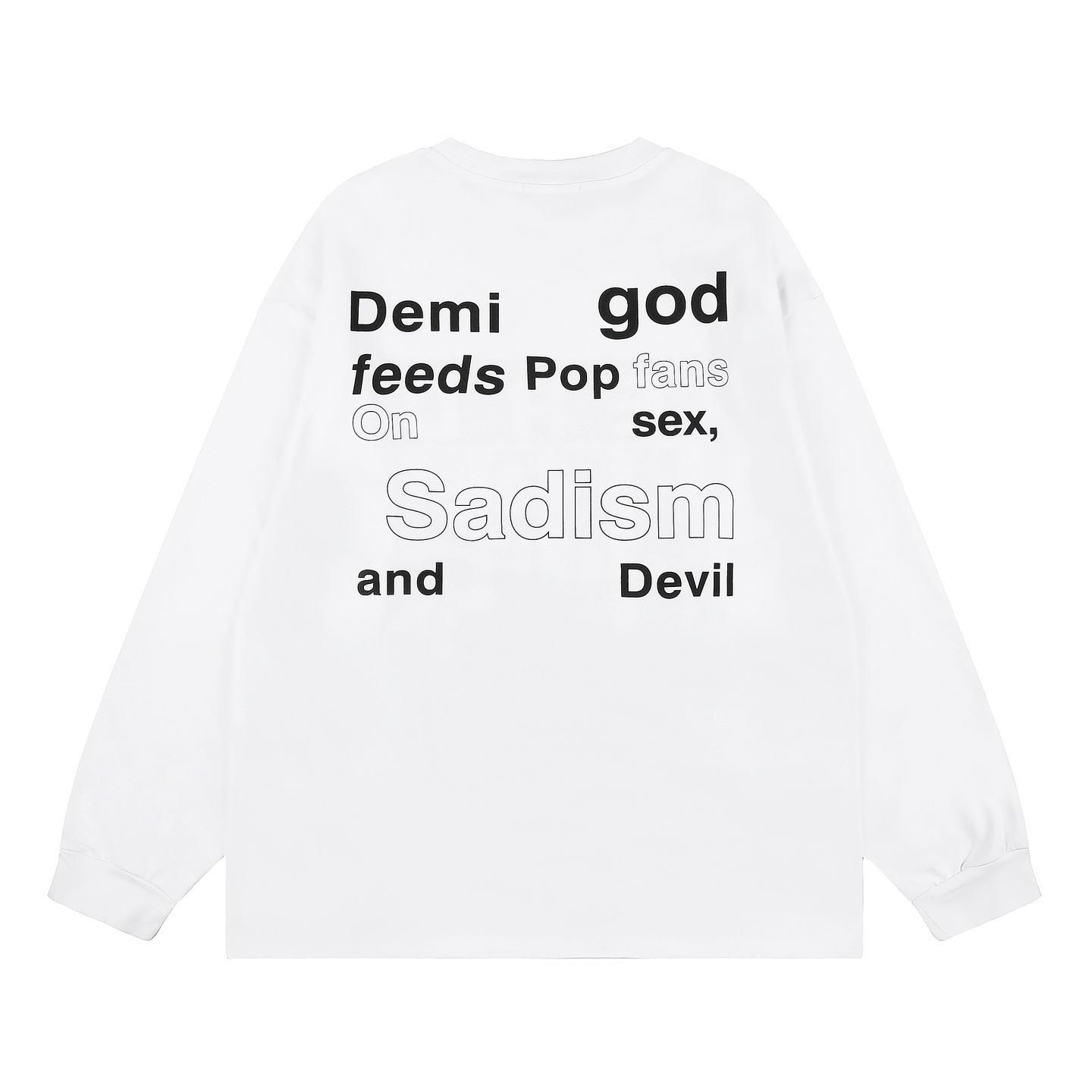 Enfants Riches Deprimes White Pray To The Devil  Long-Sleeve T-shirt - DesignerGu